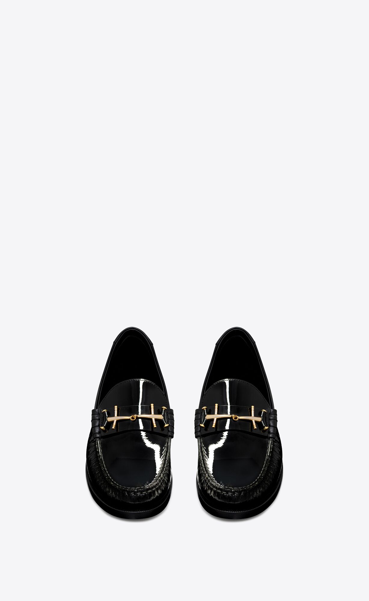 YSL Le Loafer Penny Slippers In Lakovane Kozene Čierne | 58301-IROB