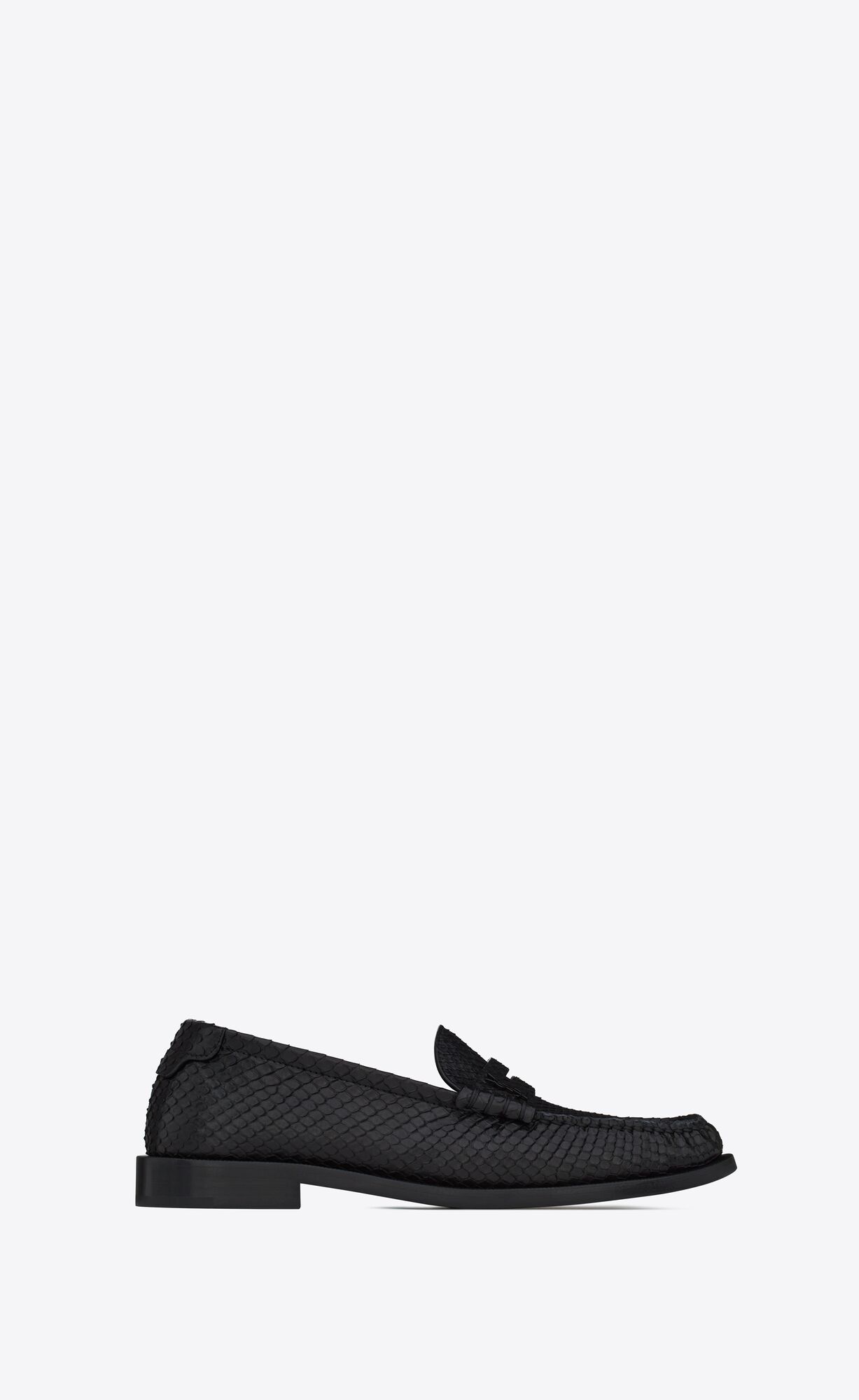 YSL Le Loafer Penny Slippers In Python Noir | 36215-WXAC