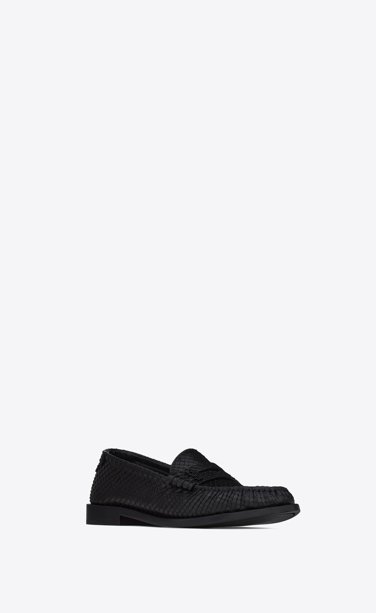 YSL Le Loafer Penny Slippers In Python Noir | 36215-WXAC