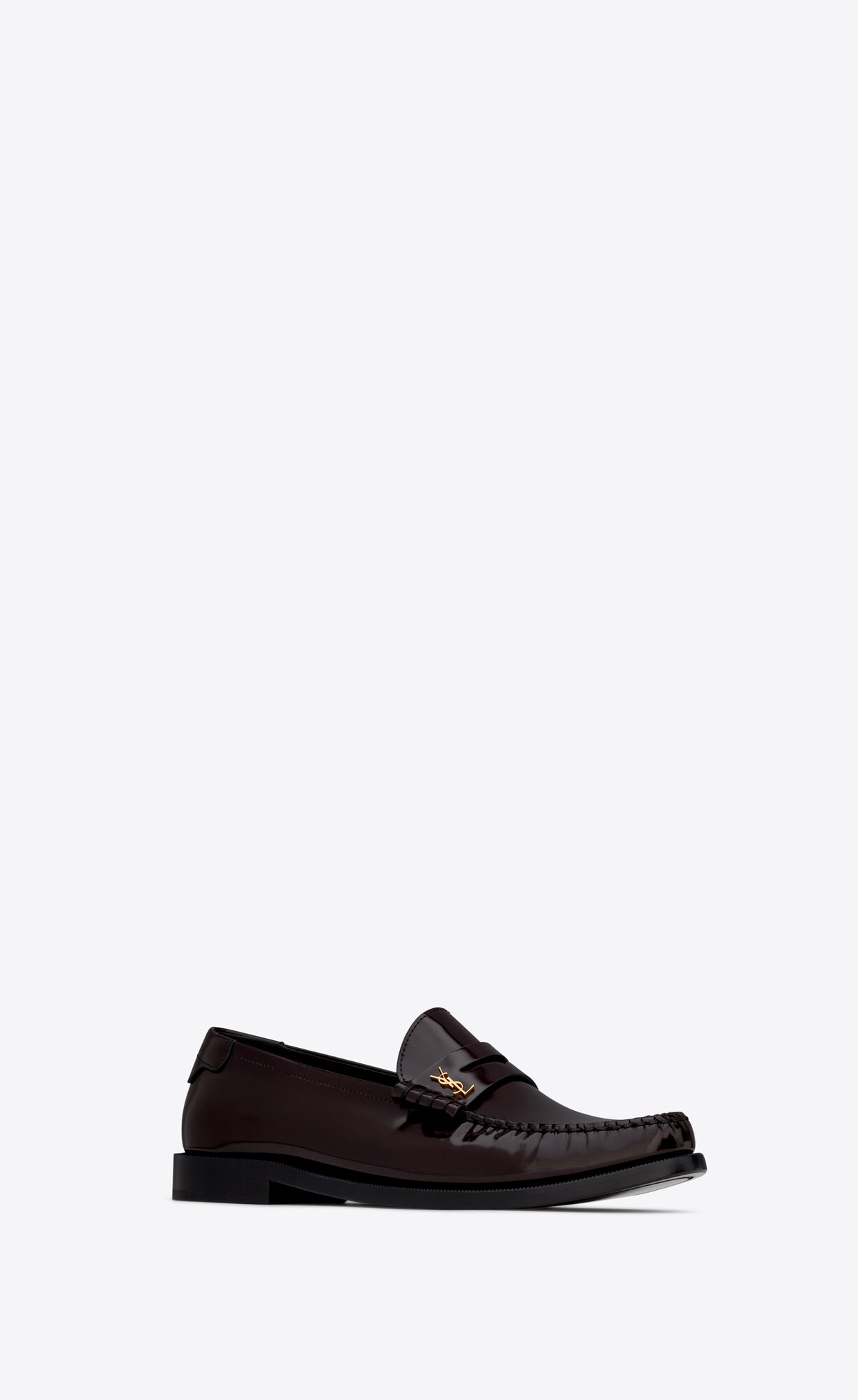 YSL Le Loafer Penny Slippers In Smooth Kozene Tmavo Bordove | 09721-IXKE