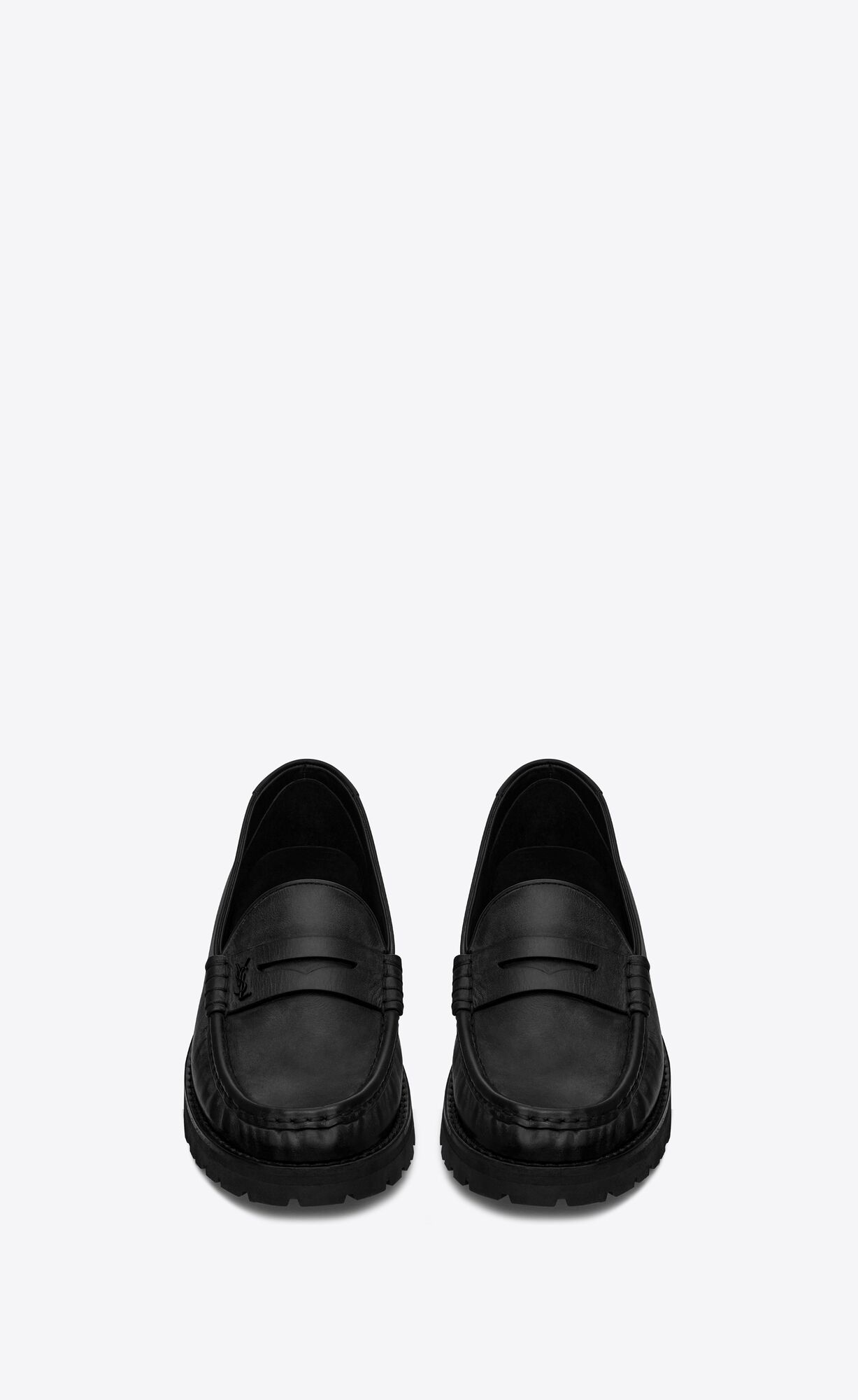 YSL Le Loafer Robustný Penny Slippers In Smooth Kozene Noir | 08426-ALFH