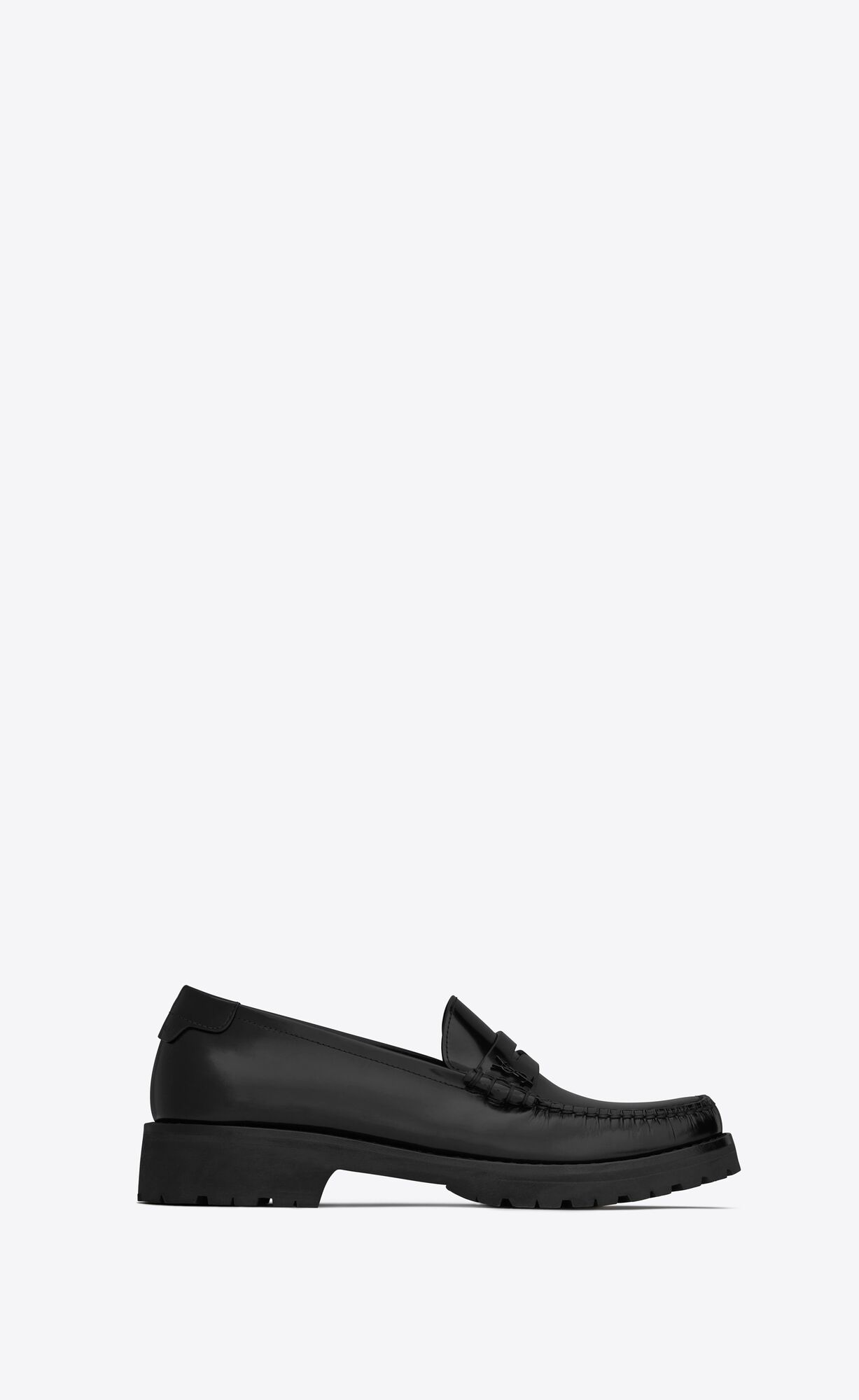 YSL Le Loafer Robustný Penny Slippers In Smooth Kozene Čierne | 27810-FLPN