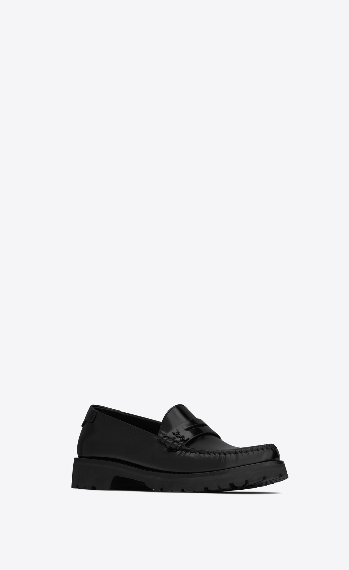 YSL Le Loafer Robustný Penny Slippers In Smooth Kozene Čierne | 27810-FLPN