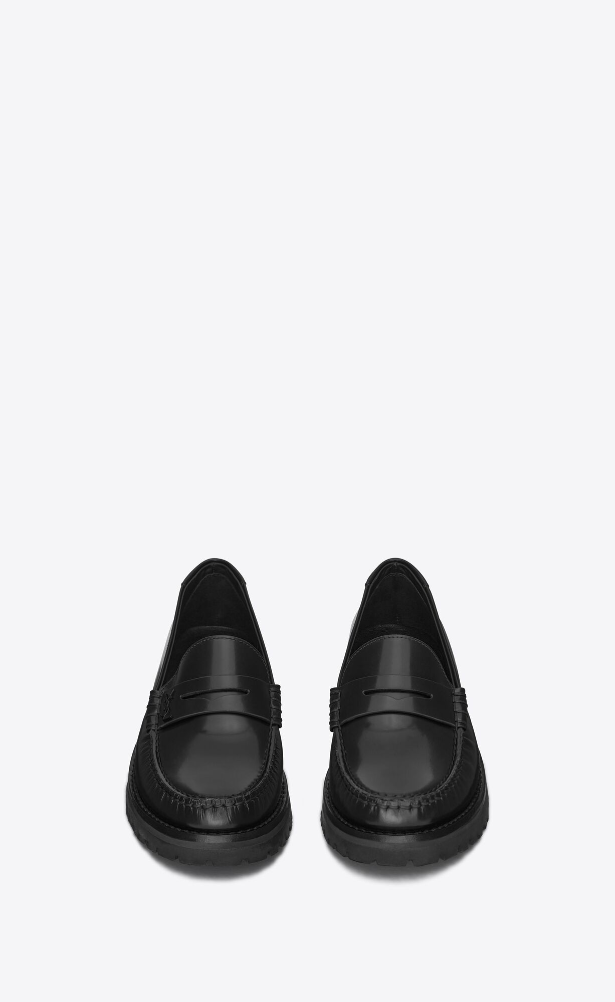 YSL Le Loafer Robustný Penny Slippers In Smooth Kozene Čierne | 27810-FLPN