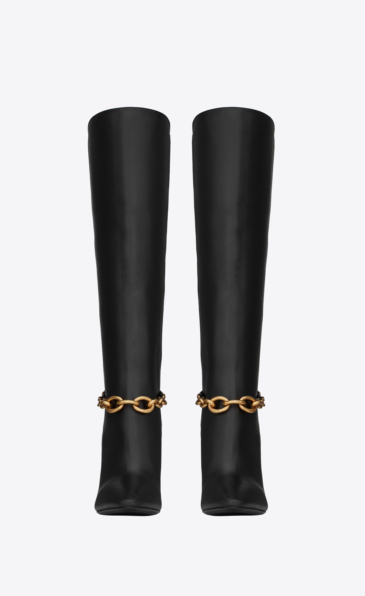 YSL Le Maillon Boots In Smooth Kozene Čierne | 19720-RAPV