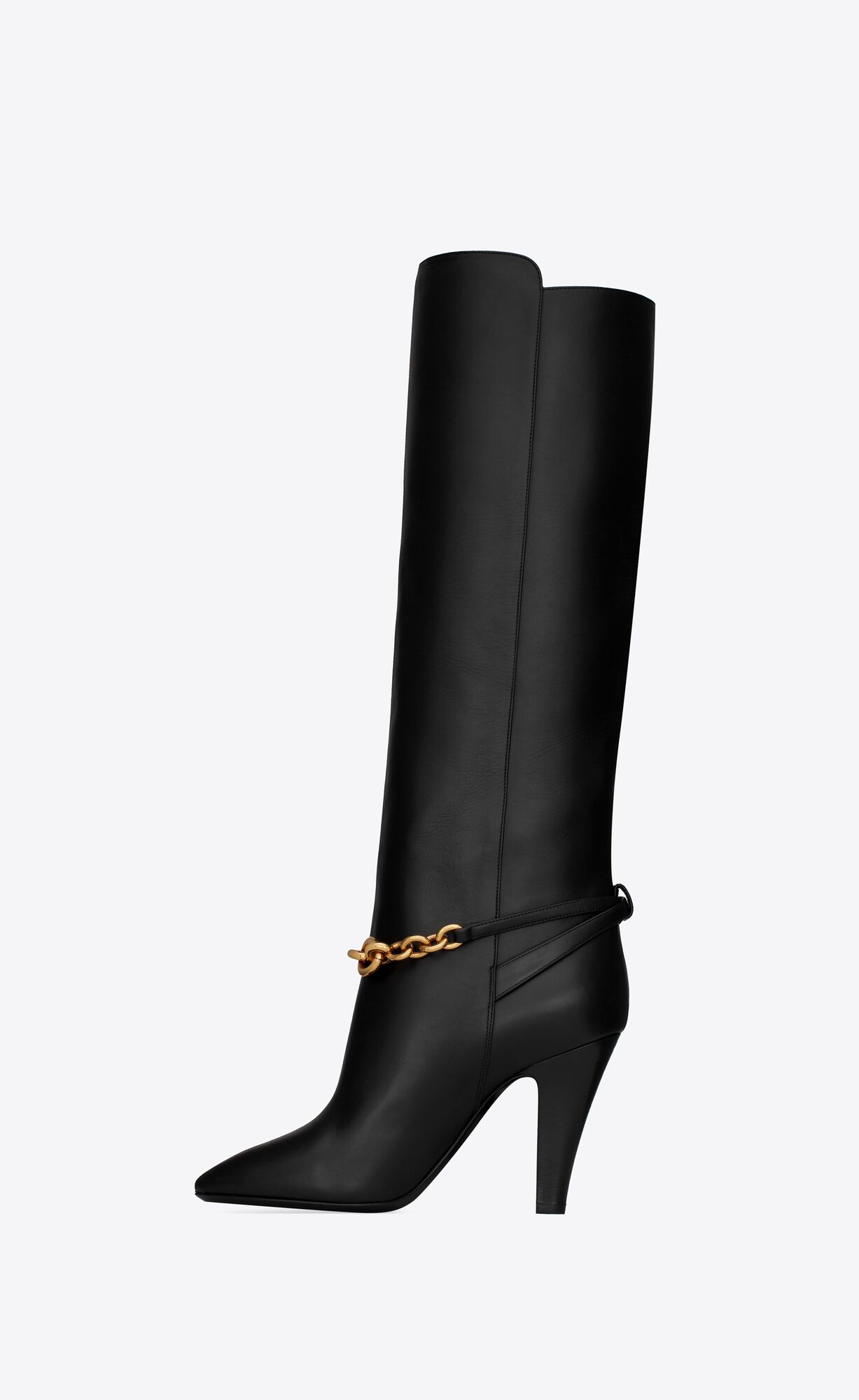 YSL Le Maillon Boots In Smooth Kozene Čierne | 19720-RAPV