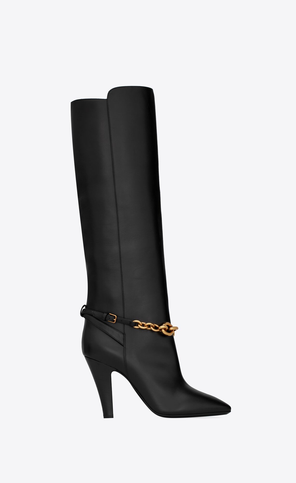 YSL Le Maillon Boots In Smooth Kozene Čierne | 19720-RAPV