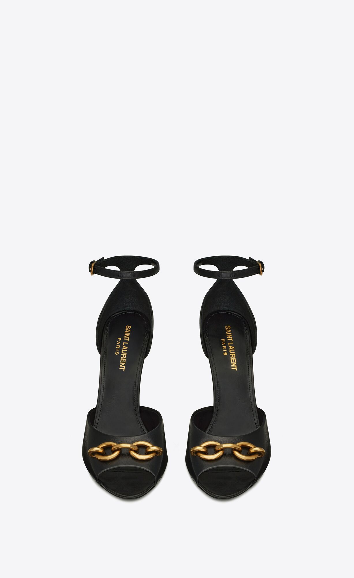 YSL Le Maillon Sandals In Smooth Kozene Noir | 03978-PZYF