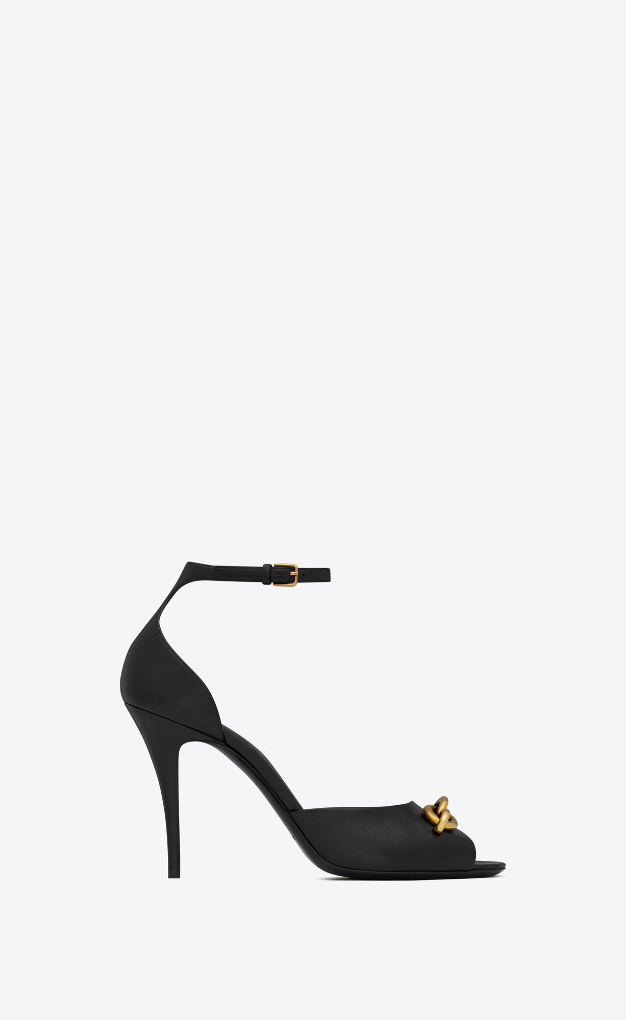 YSL Le Maillon Sandals In Smooth Kozene Noir | 03978-PZYF