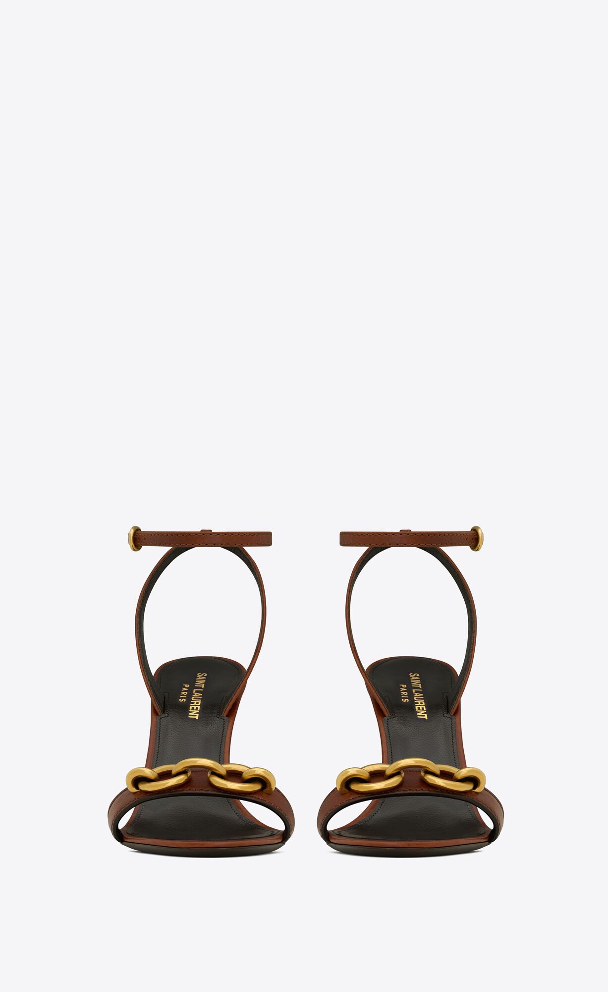 YSL Le Maillon Sandals In Smooth Kozene Caramel | 31689-MTCV