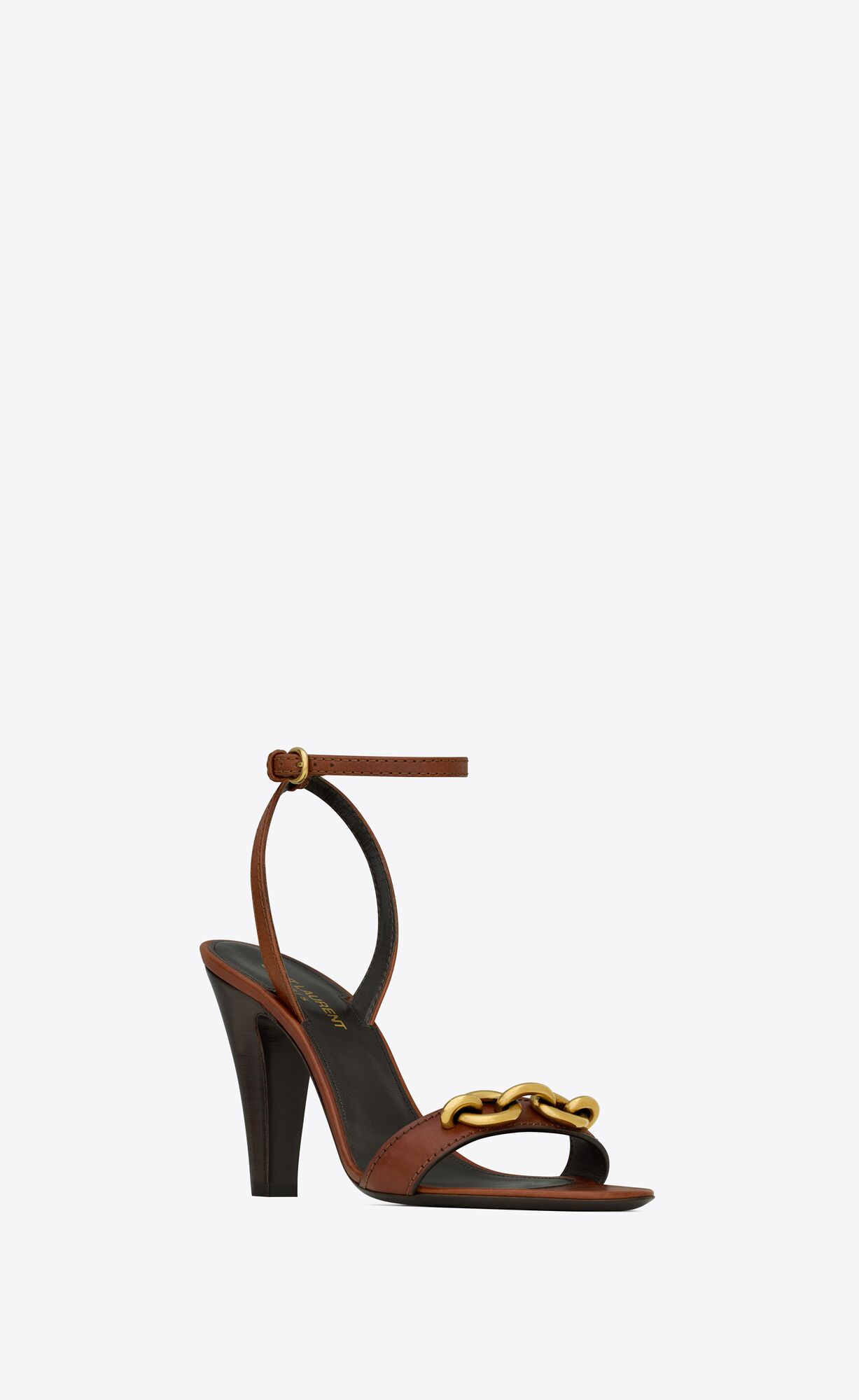 YSL Le Maillon Sandals In Smooth Kozene Caramel | 31689-MTCV