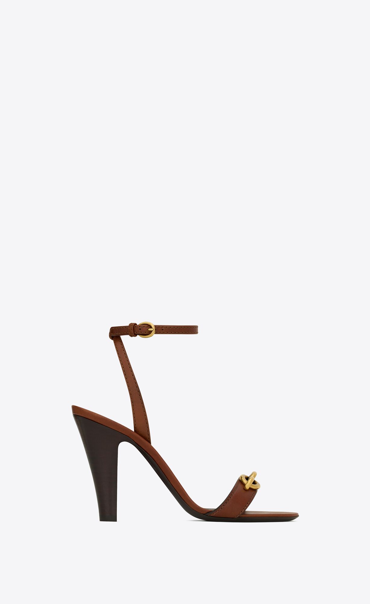 YSL Le Maillon Sandals In Smooth Kozene Caramel | 31689-MTCV