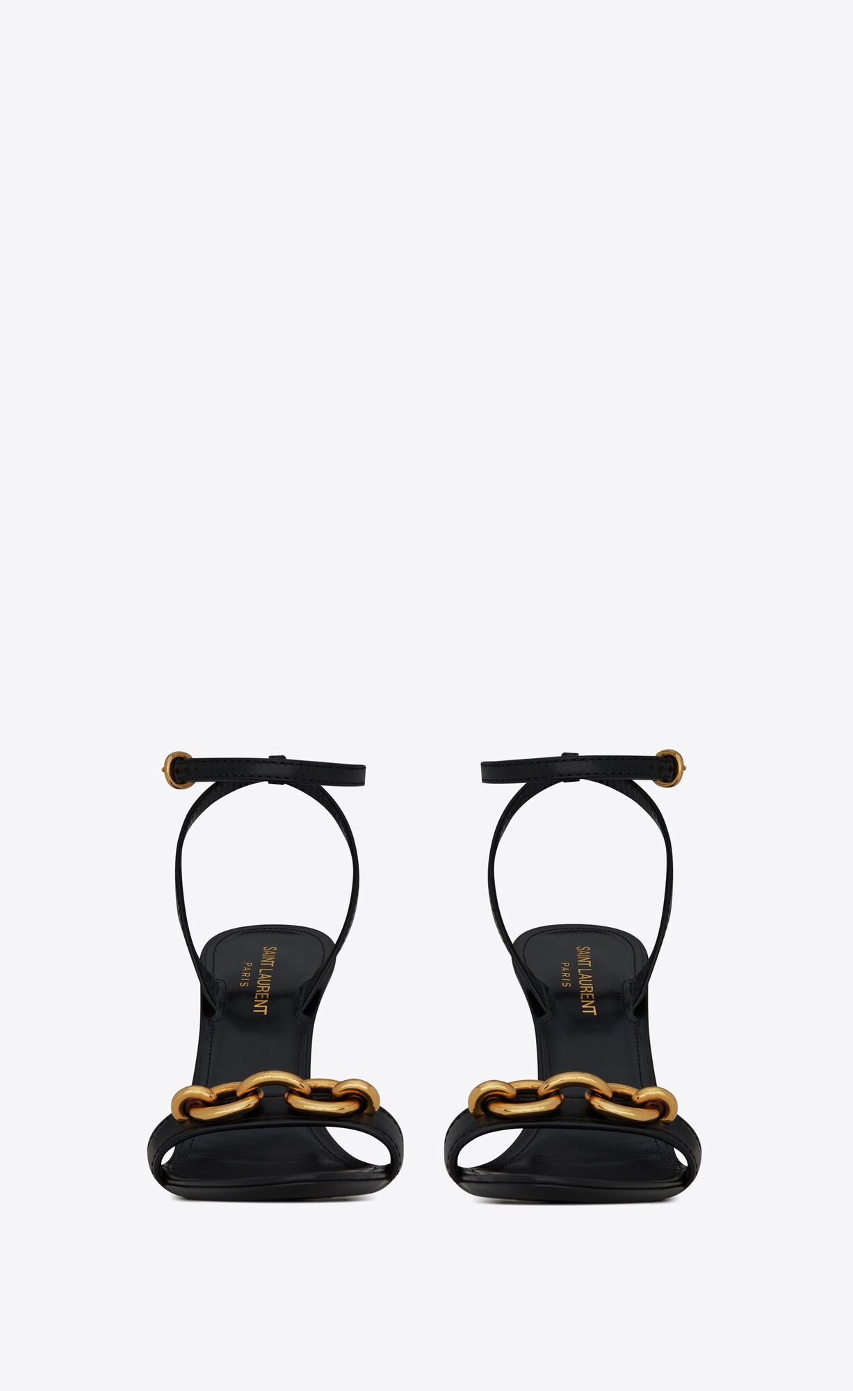 YSL Le Maillon Sandals In Smooth Kozene Čierne | 85014-KTRX