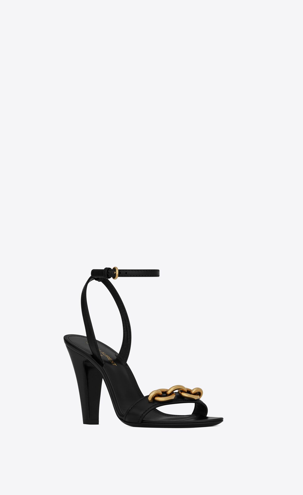 YSL Le Maillon Sandals In Smooth Kozene Čierne | 85014-KTRX