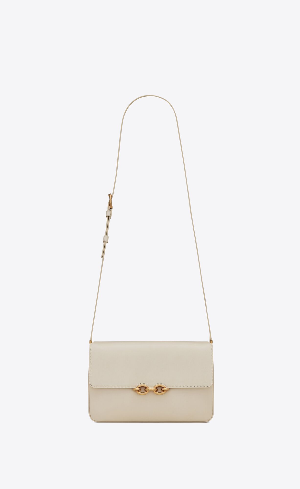 YSL Le Maillon Satchel In Smooth Kozene Blanc Vintage | 41596-ALVZ