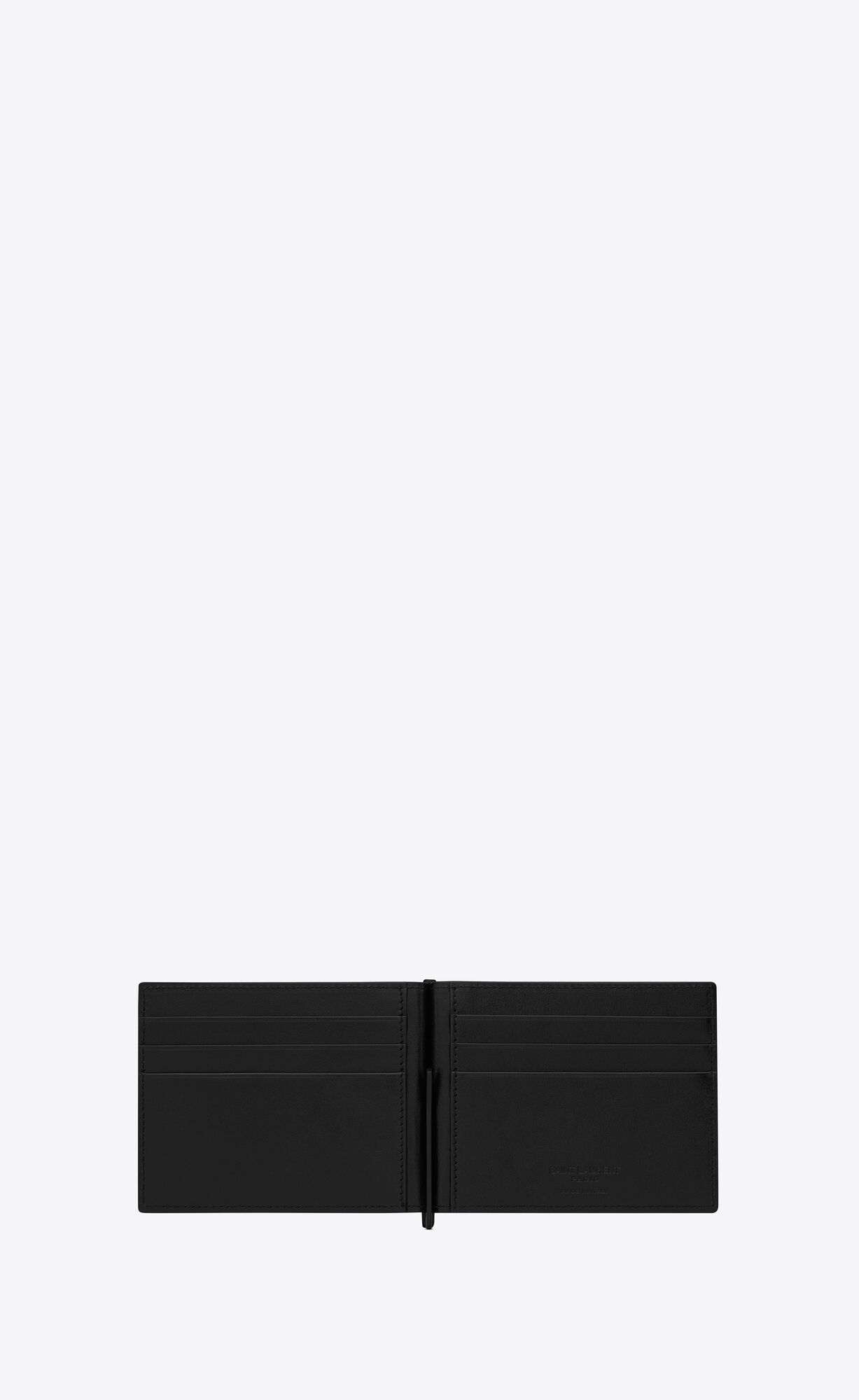 YSL Le Monogramme Bill Clip Wallet In Embossed Smooth Kozene Čierne | 78065-XONK