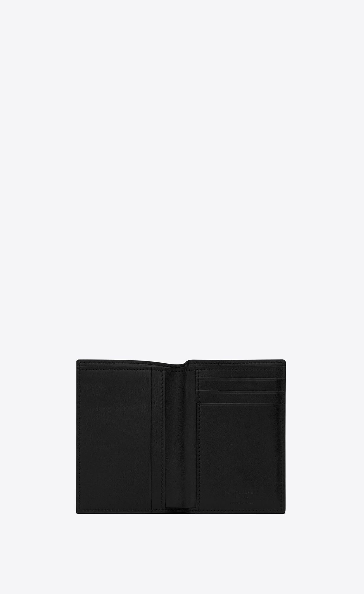 YSL Le Monogramme Credit Card Wallet In Embossed Smooth Kozene Čierne | 27436-MAJK