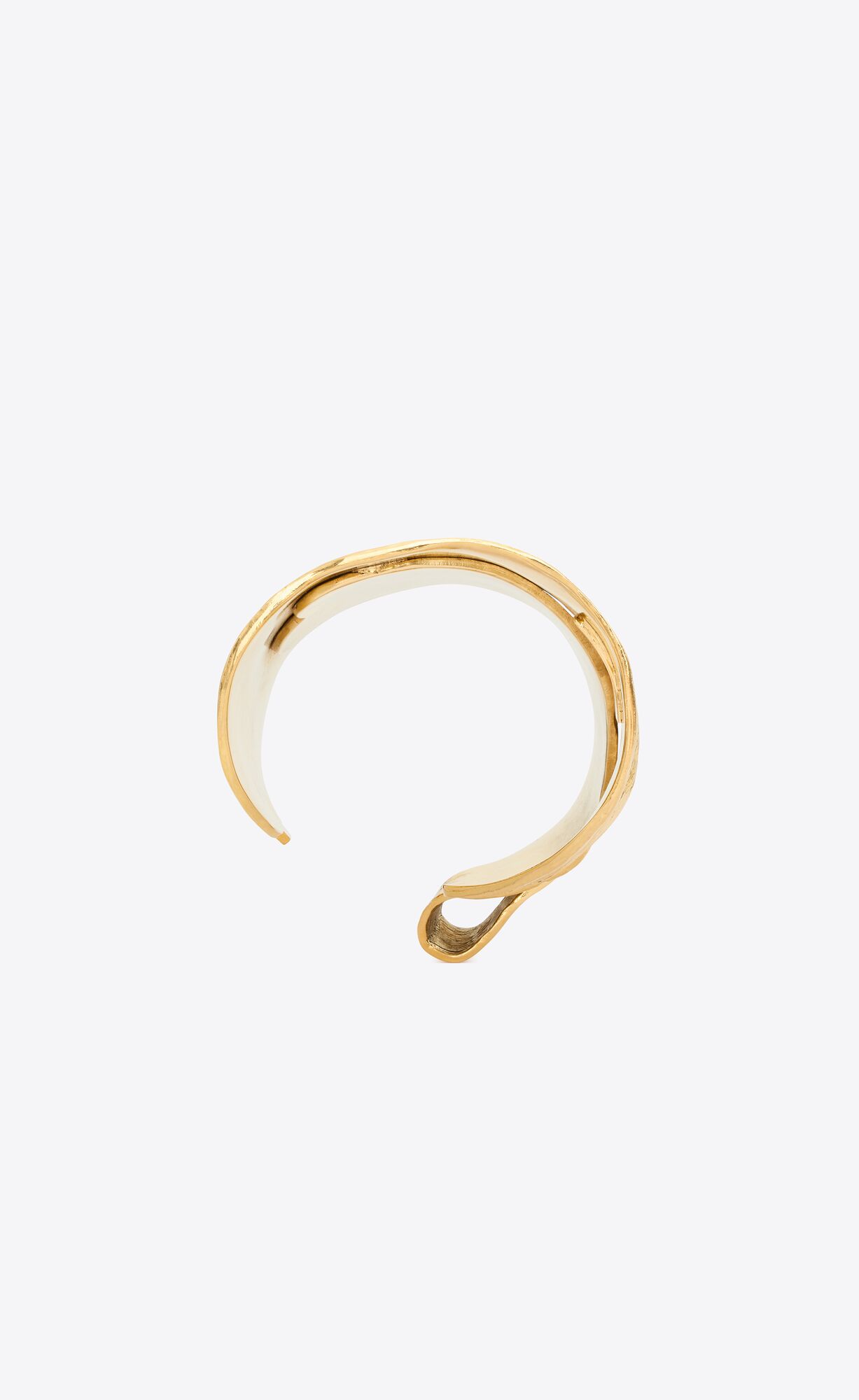 YSL Leaf Cuff In Metal Svetlo Zlate | 04891-JXGZ