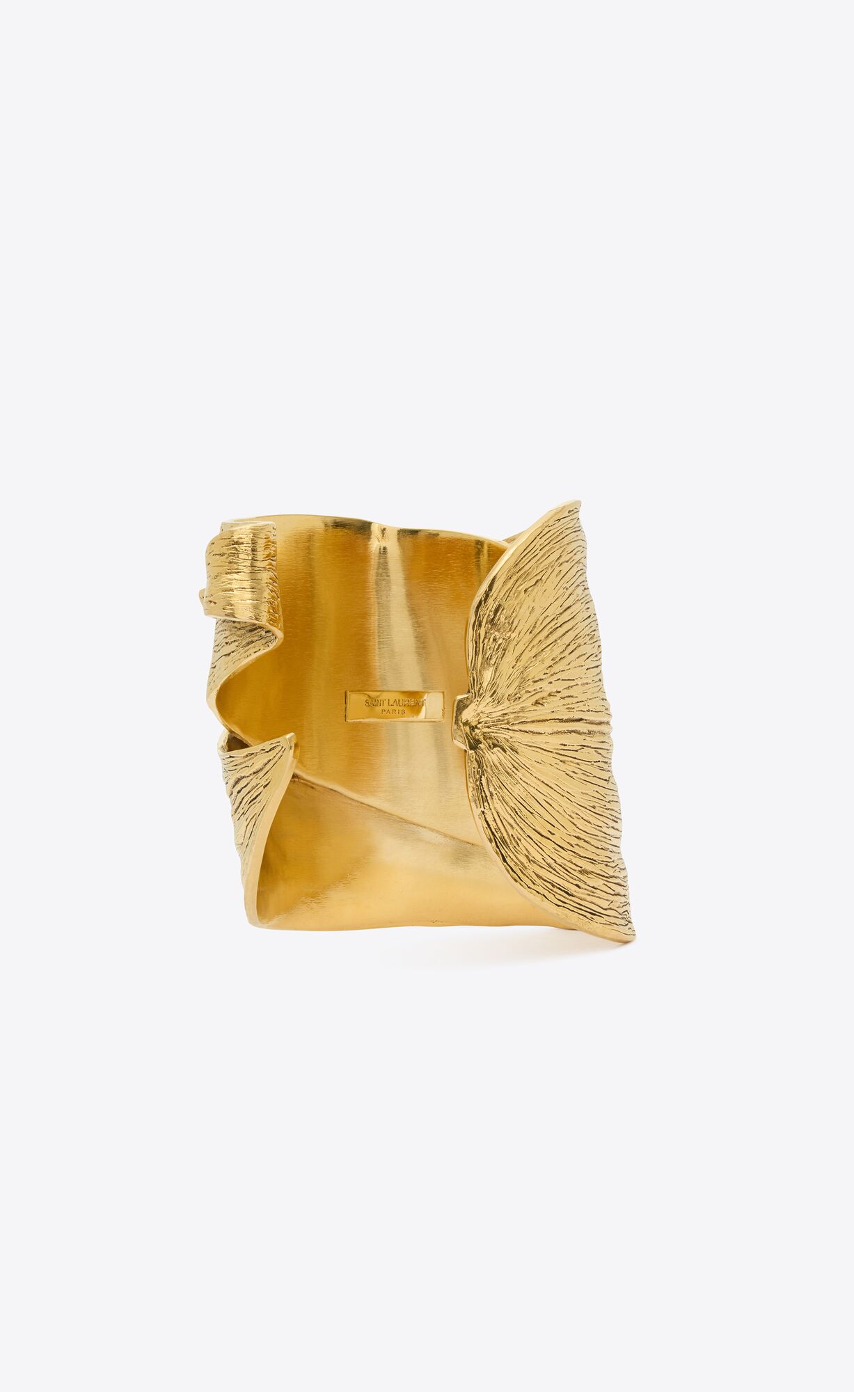 YSL Leaf Cuff In Metal Svetlo Zlate | 04891-JXGZ