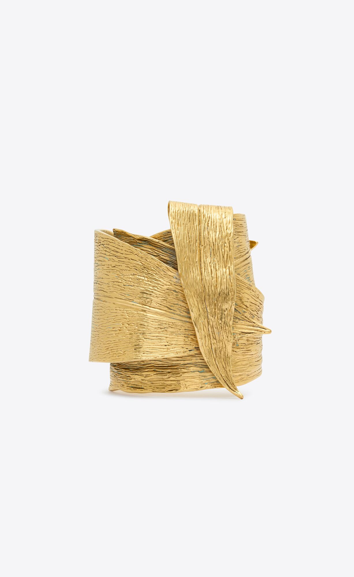 YSL Leaf Cuff In Metal Svetlo Zlate | 96234-TAQC