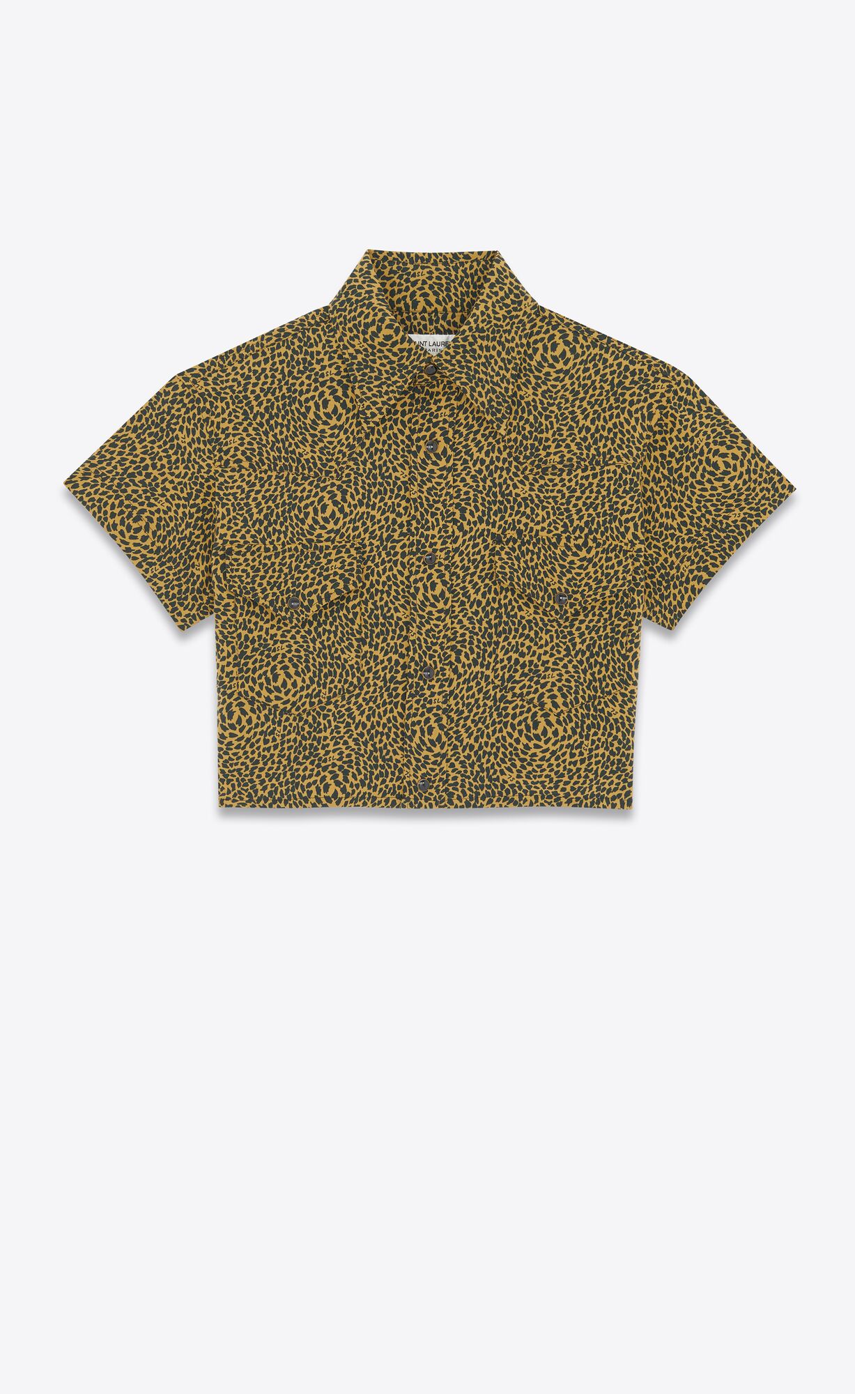 YSL Leopard-print Cropped Shirt Leopardie | 53018-NDZL