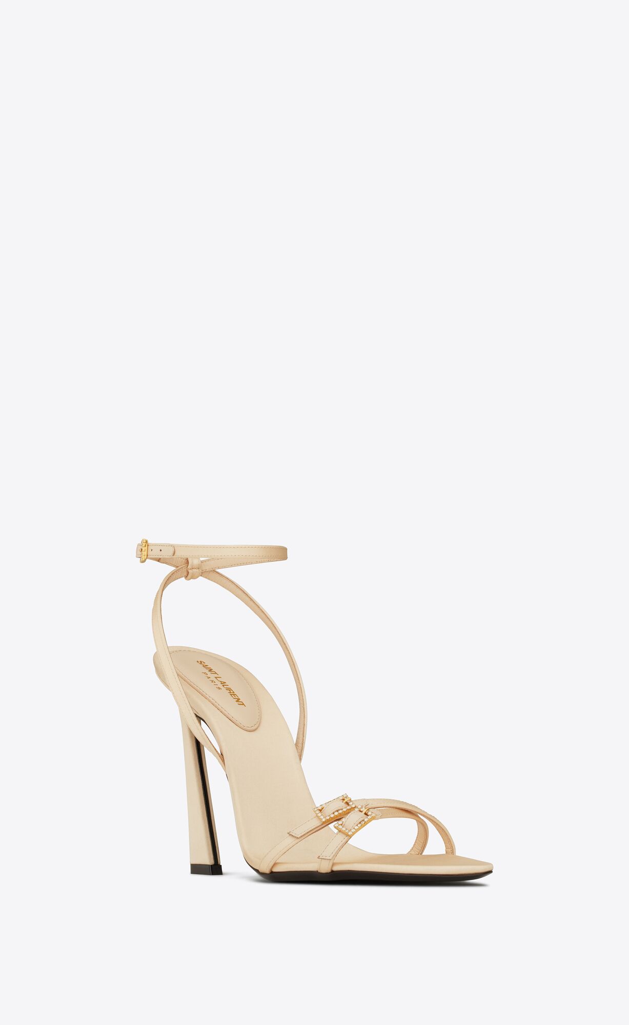 YSL Lila Sandals In Crepe Satin Béžové | 09381-IQHZ