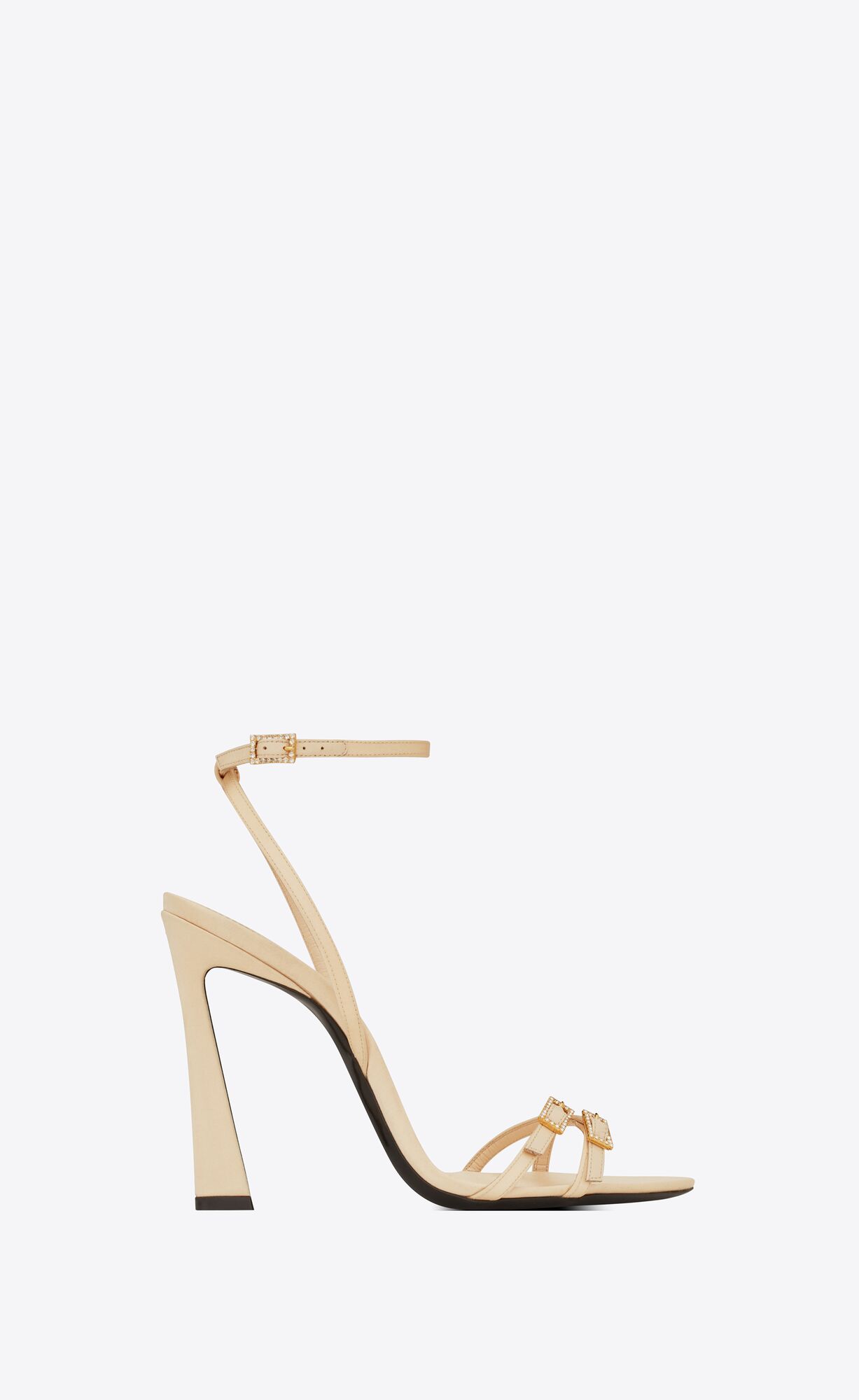 YSL Lila Sandals In Crepe Satin Béžové | 09381-IQHZ