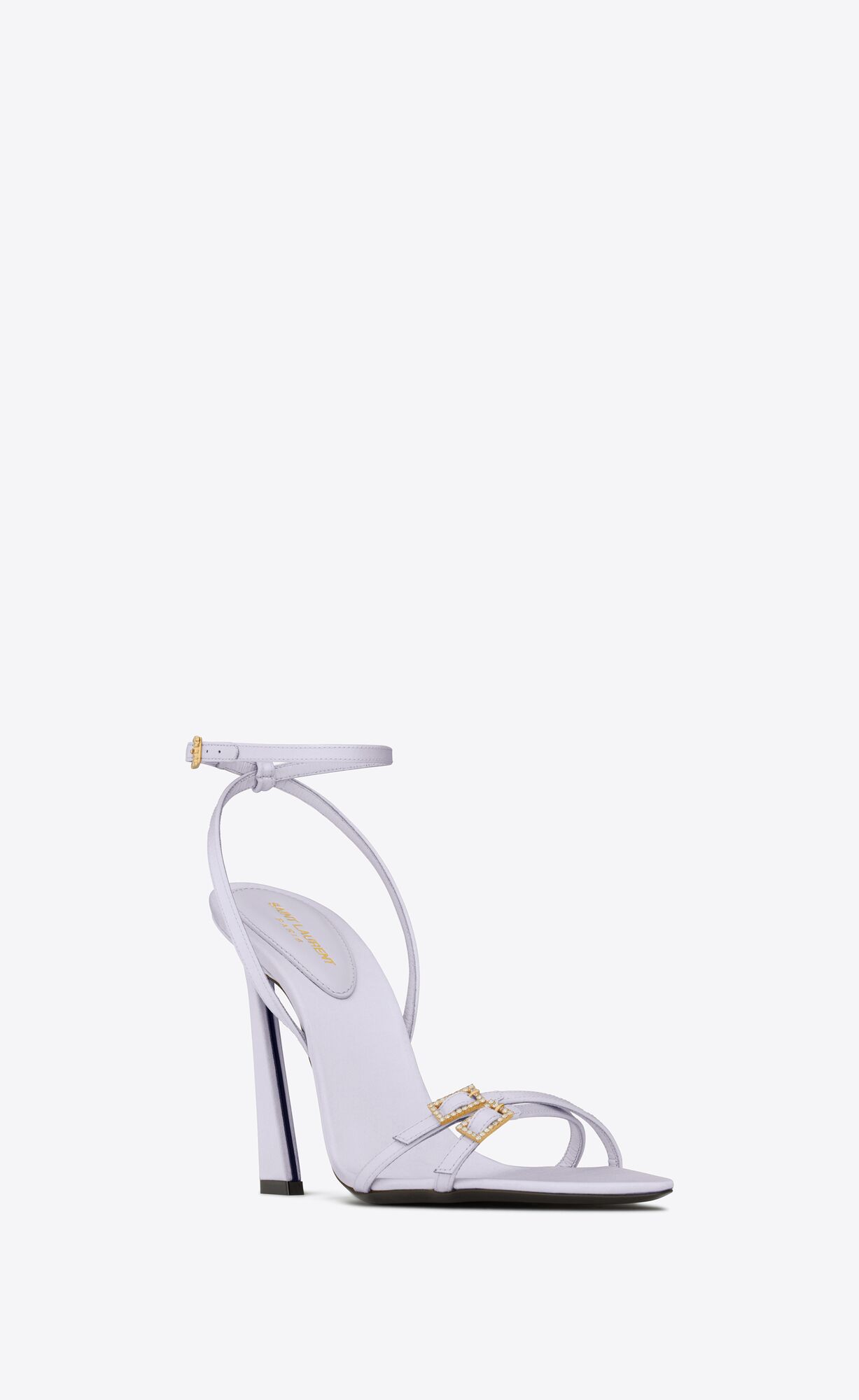 YSL Lila Sandals In Crepe Satin Soft Lila | 82049-BWLE