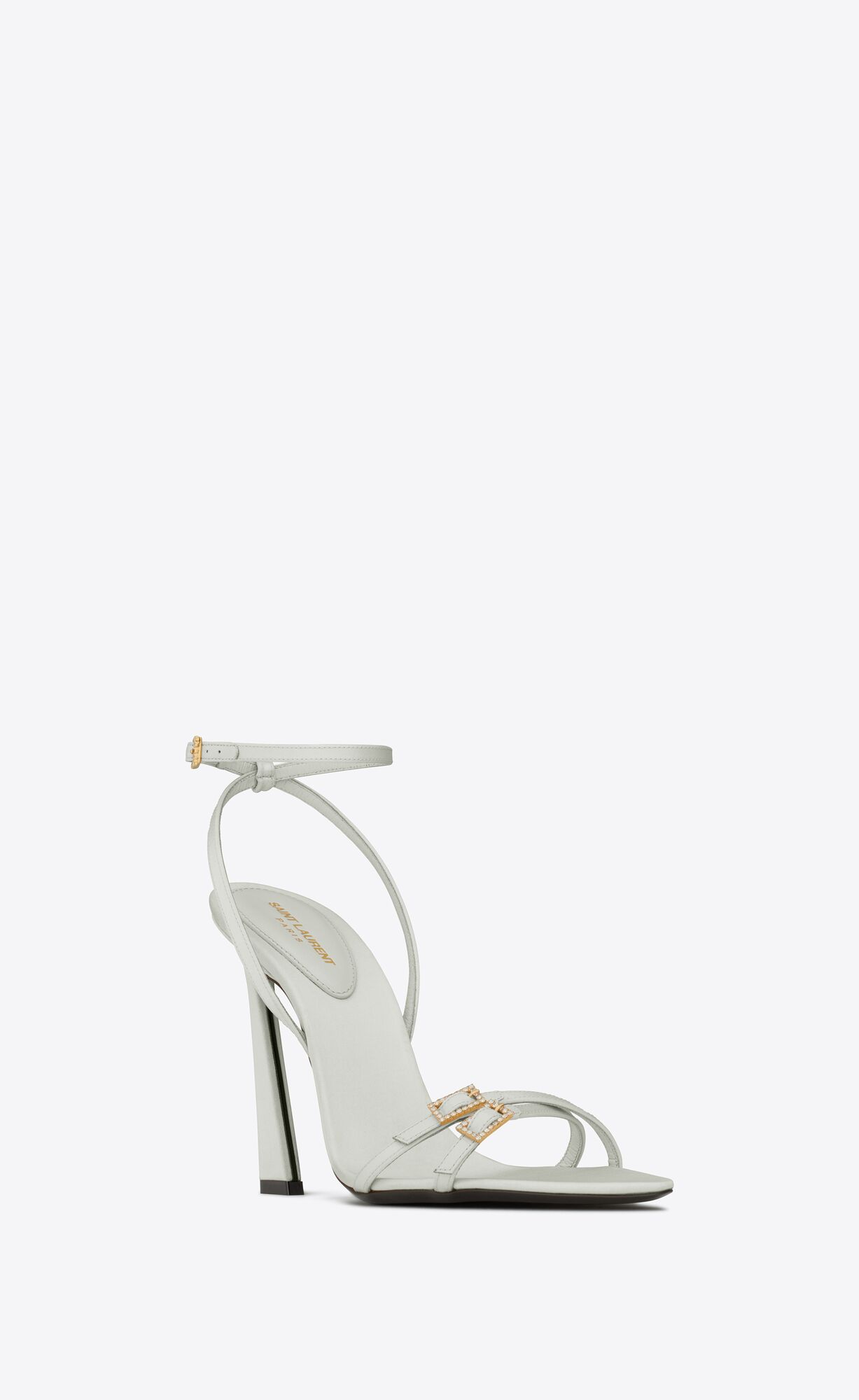 YSL Lila Sandals In Crepe Satin Zelene | 09382-SMGL