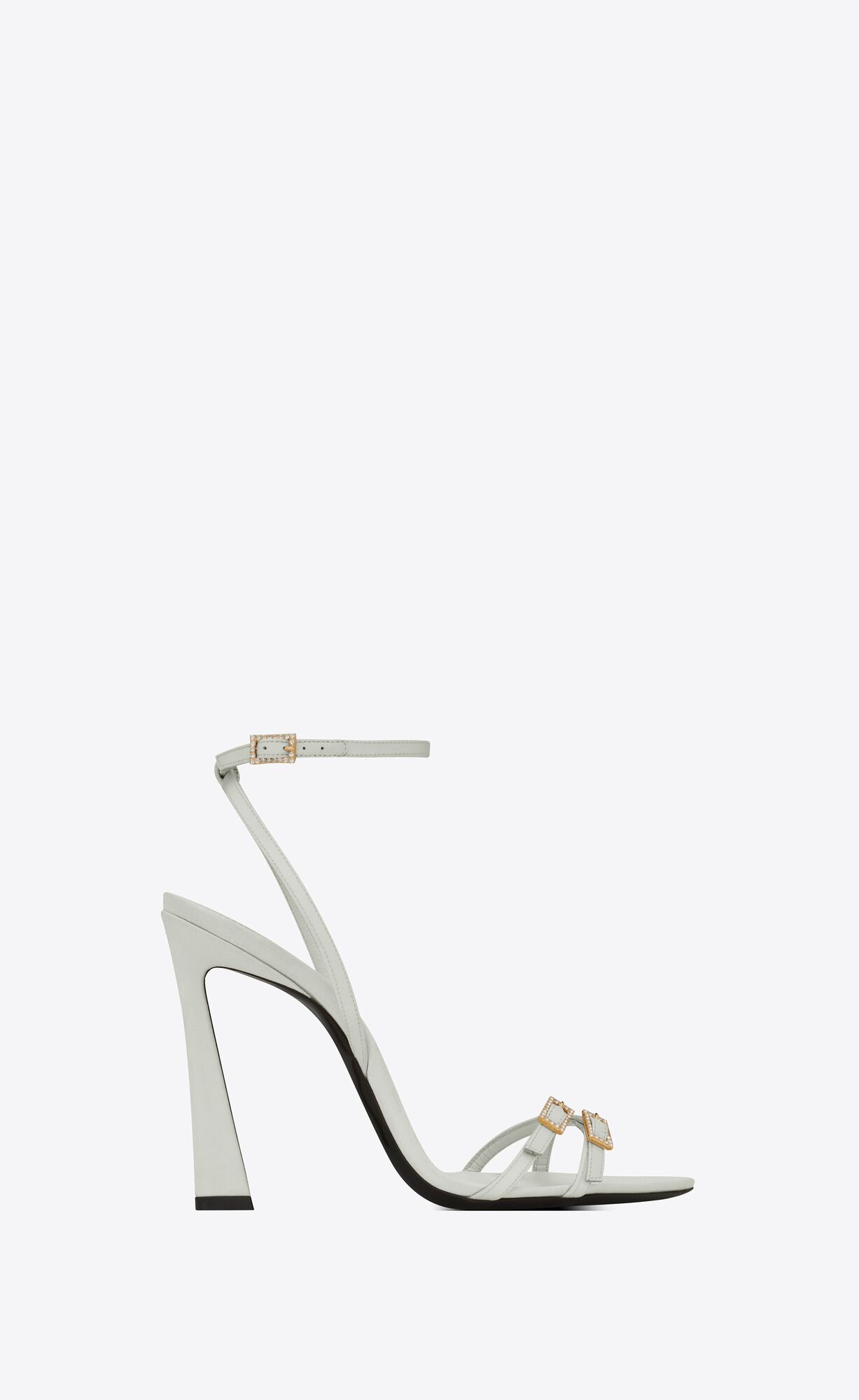 YSL Lila Sandals In Crepe Satin Zelene | 09382-SMGL