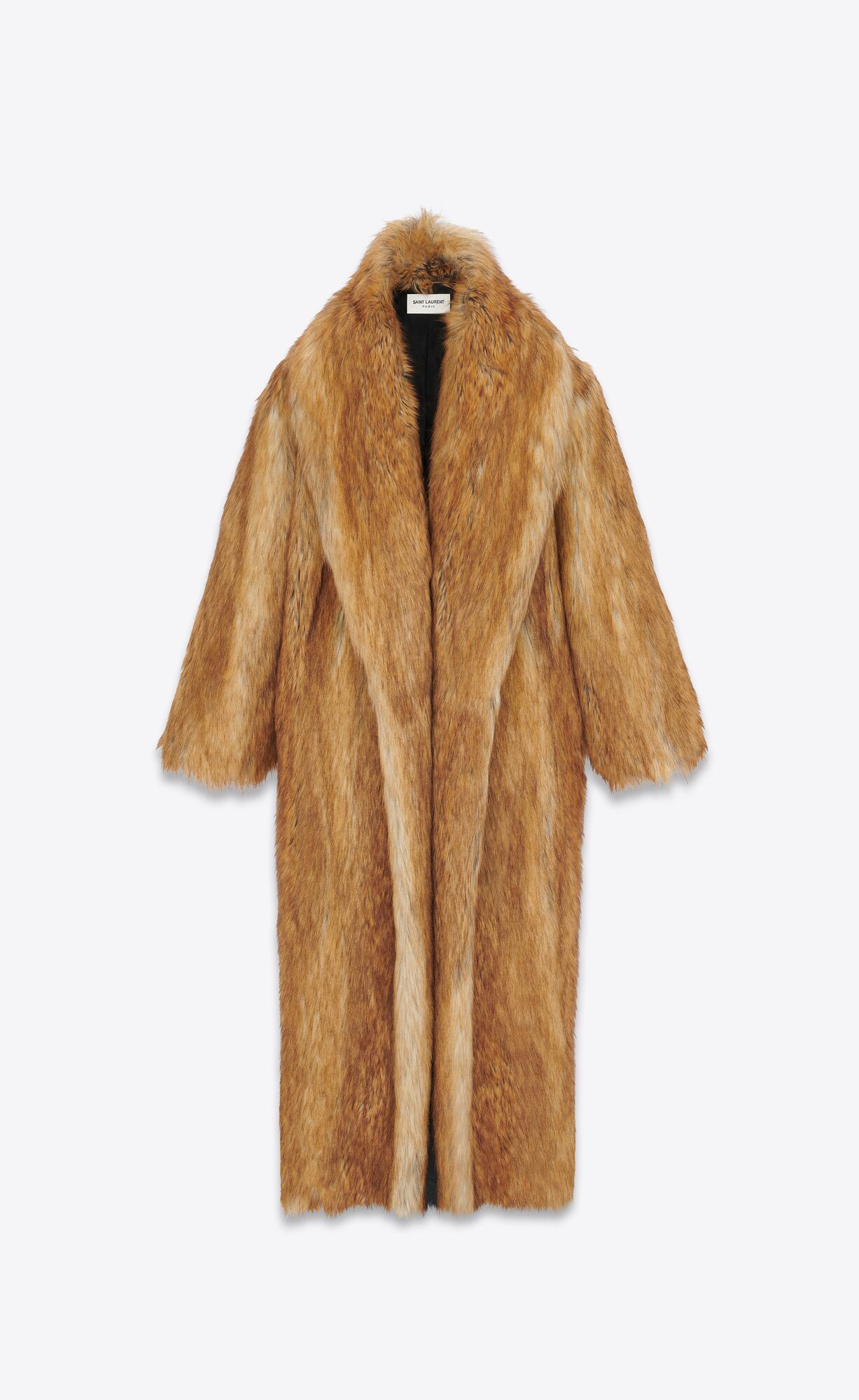 YSL Long Coat In Animal-free Fur Fauve | 74093-UYQX