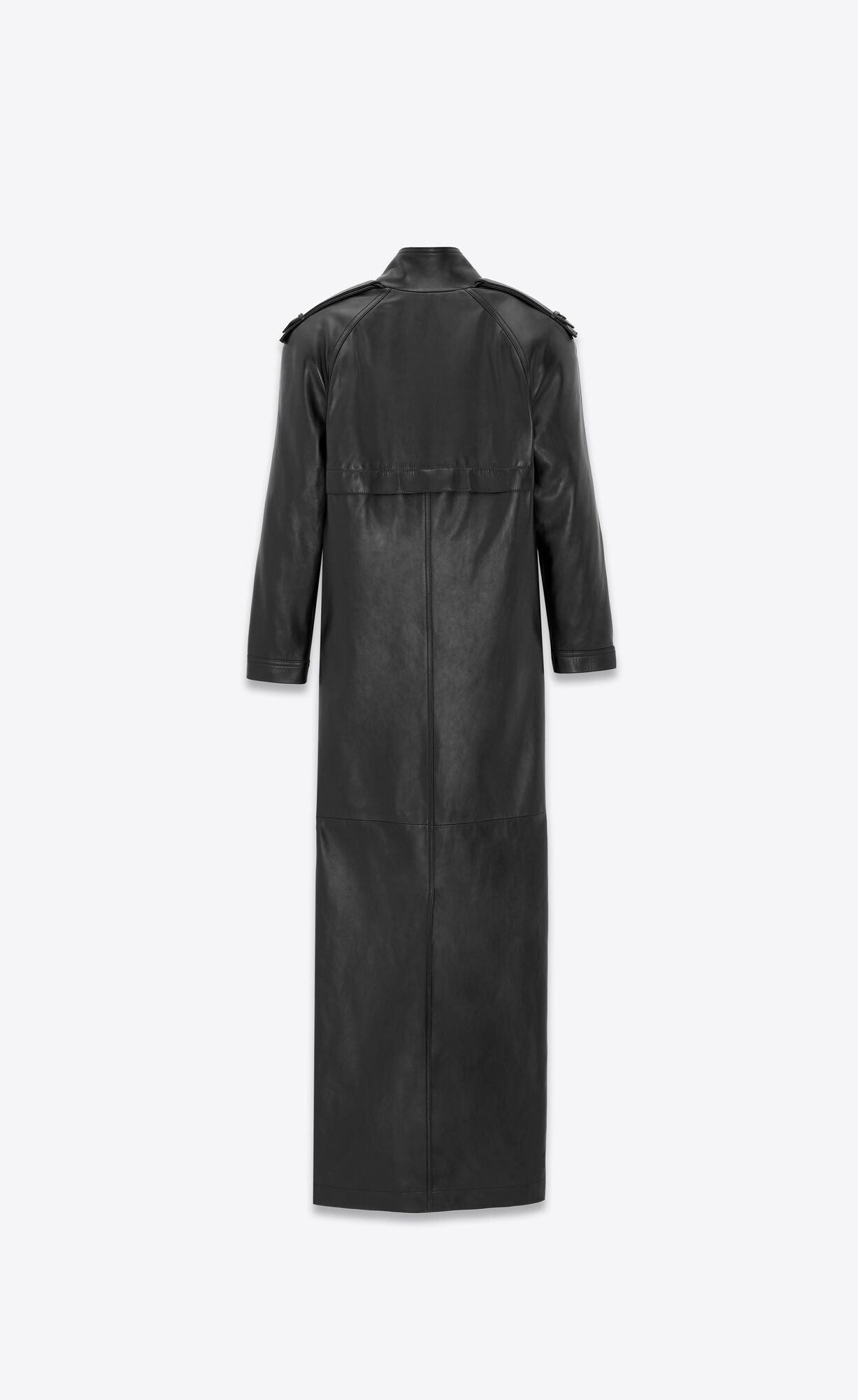 YSL Long Coat In Lambskin Čierne | 65938-OUMN