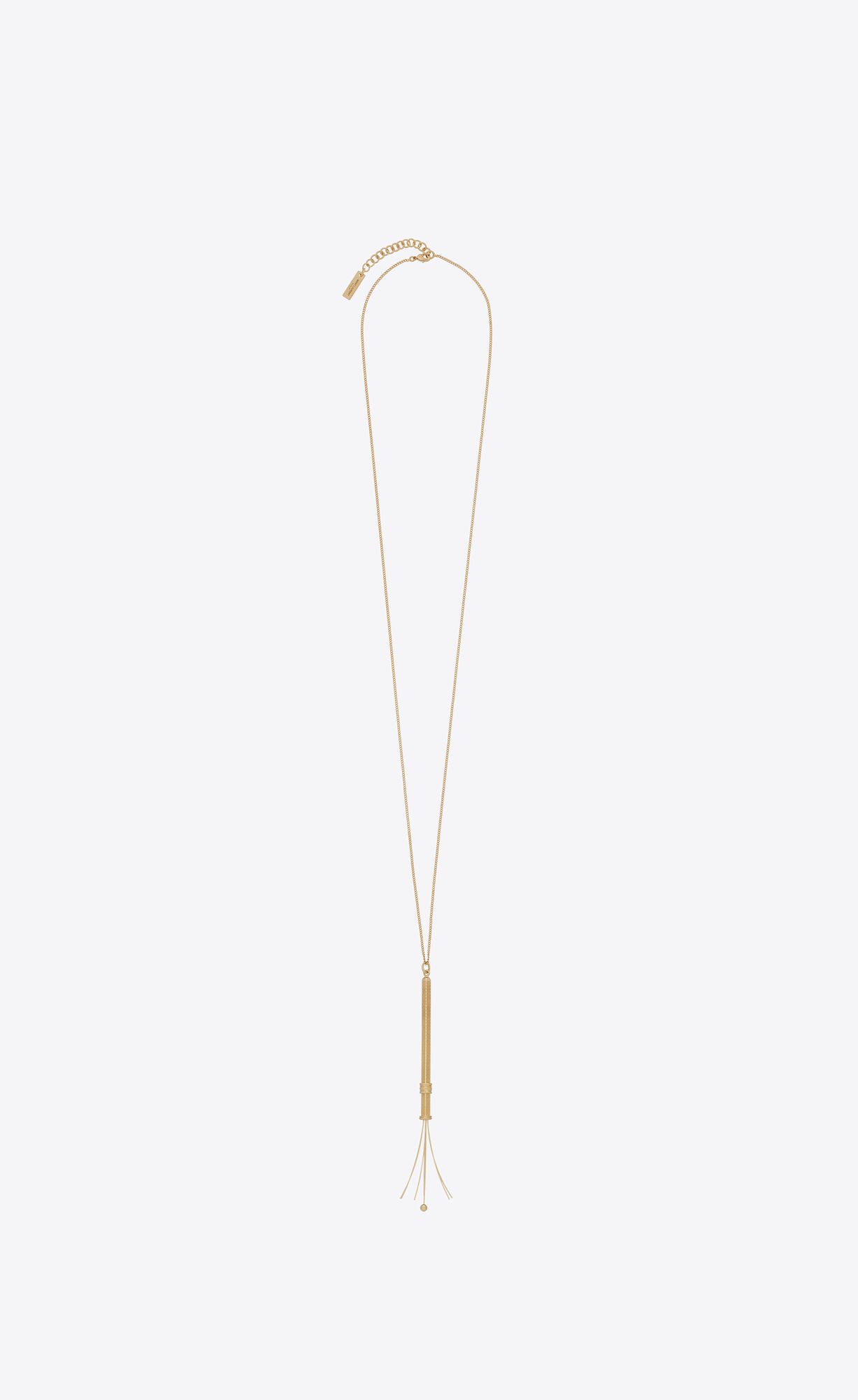 YSL Long Cocktail Stirrer Necklace In Metal Zlate | 62954-GWRU