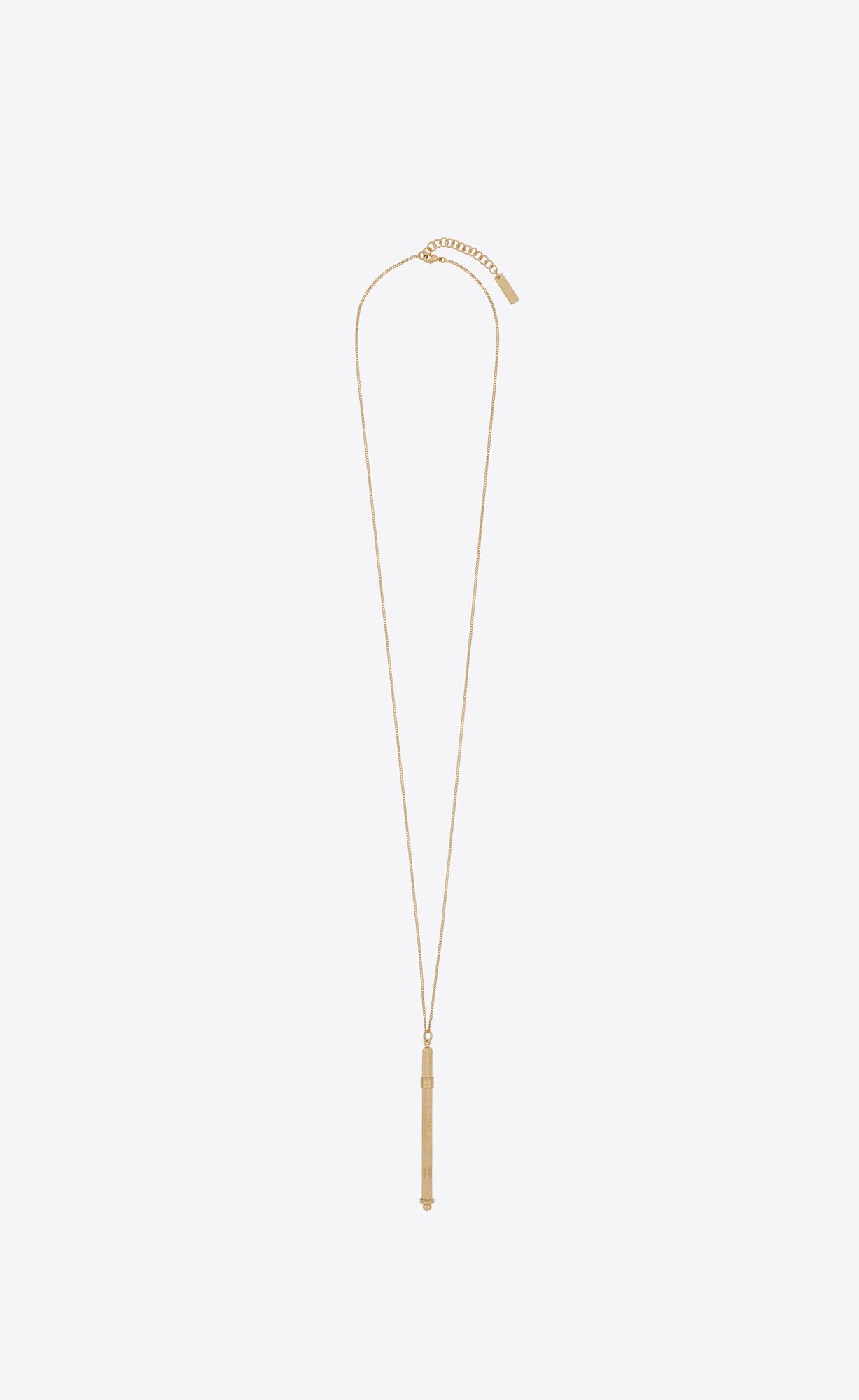 YSL Long Cocktail Stirrer Necklace In Metal Zlate | 62954-GWRU