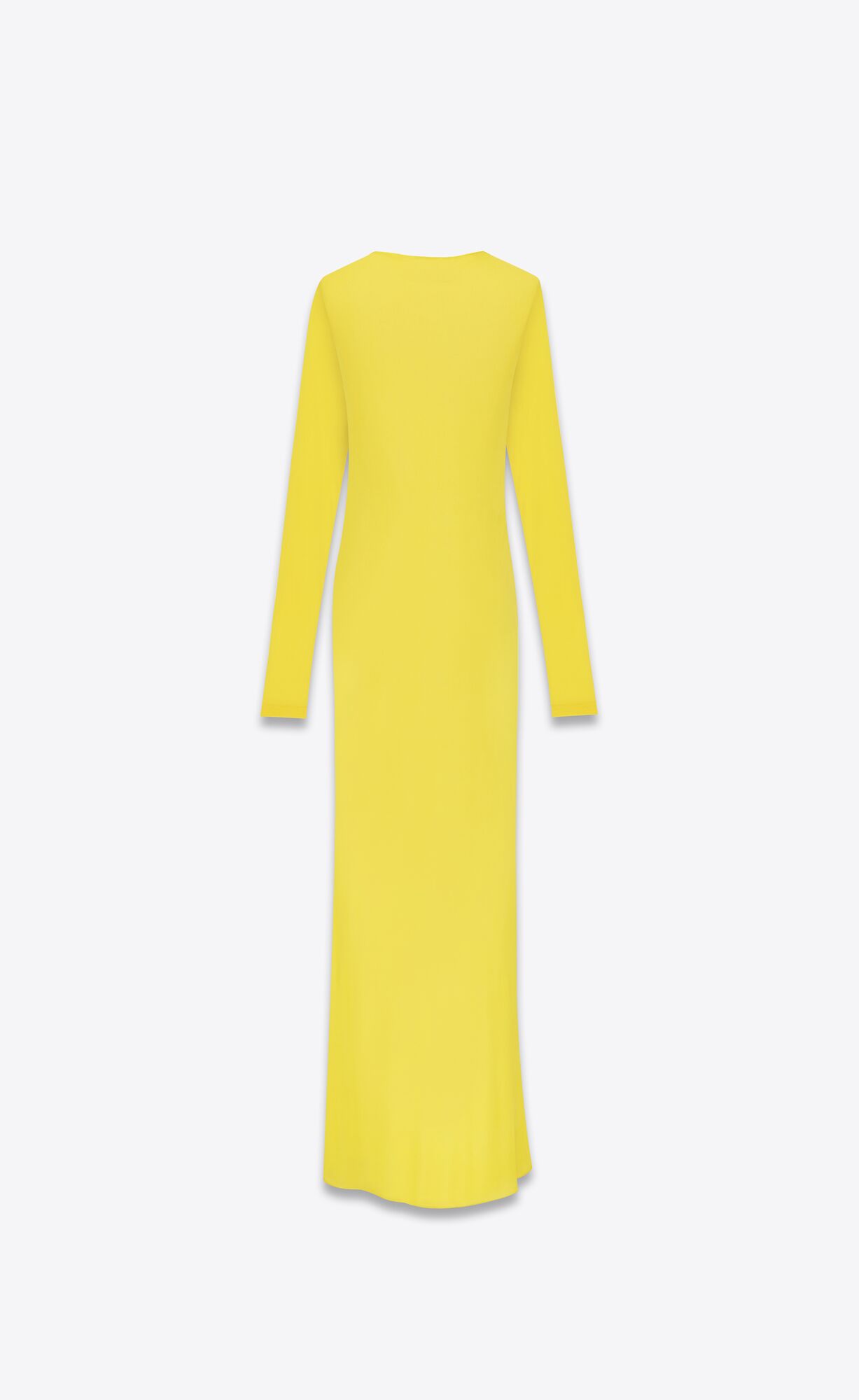 YSL Long Draped Saty In Crepe Jersey Jaune Vif | 92743-BAKN