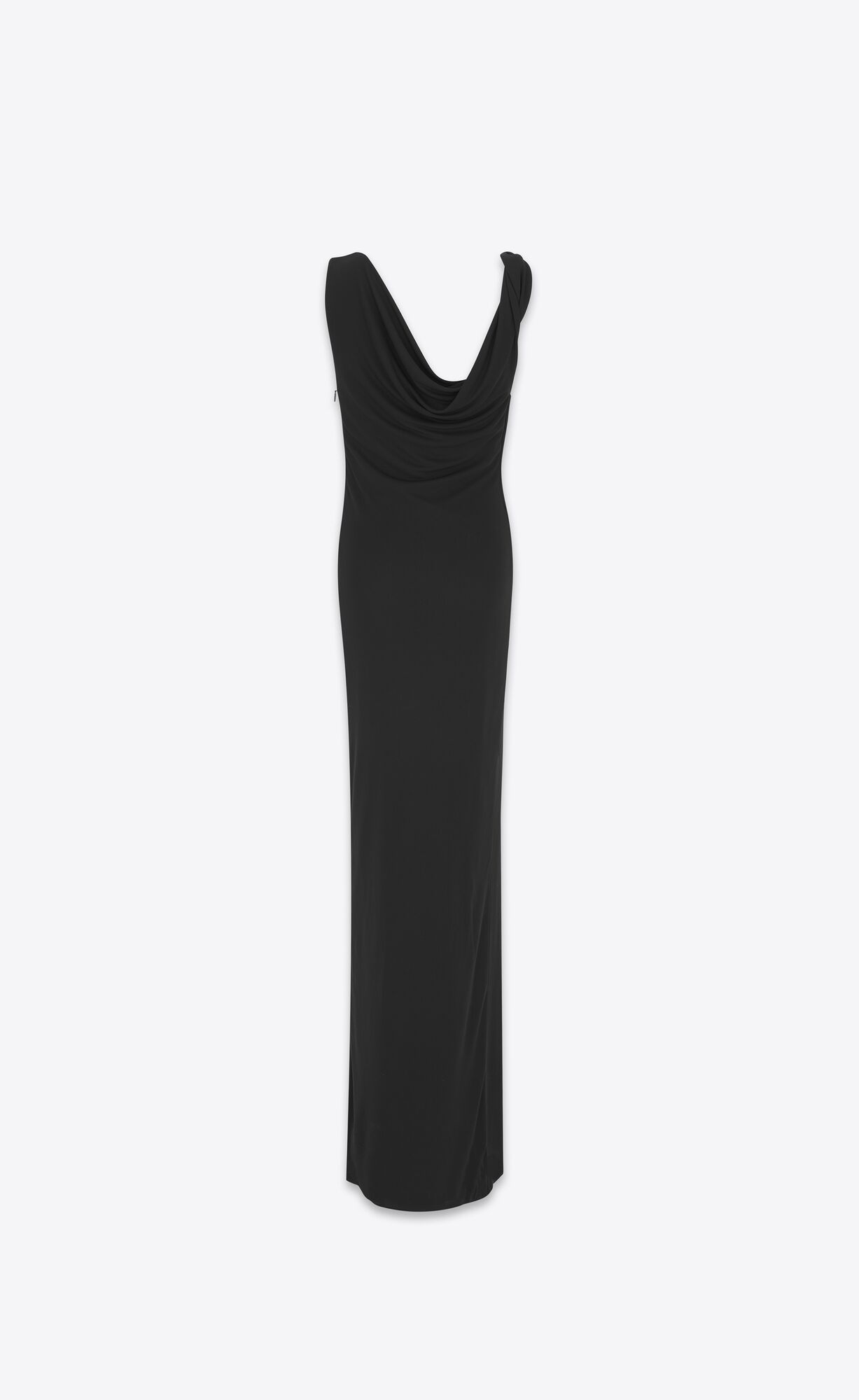 YSL Long Draped Saty In Crepe Jersey Čierne | 28479-EIOQ