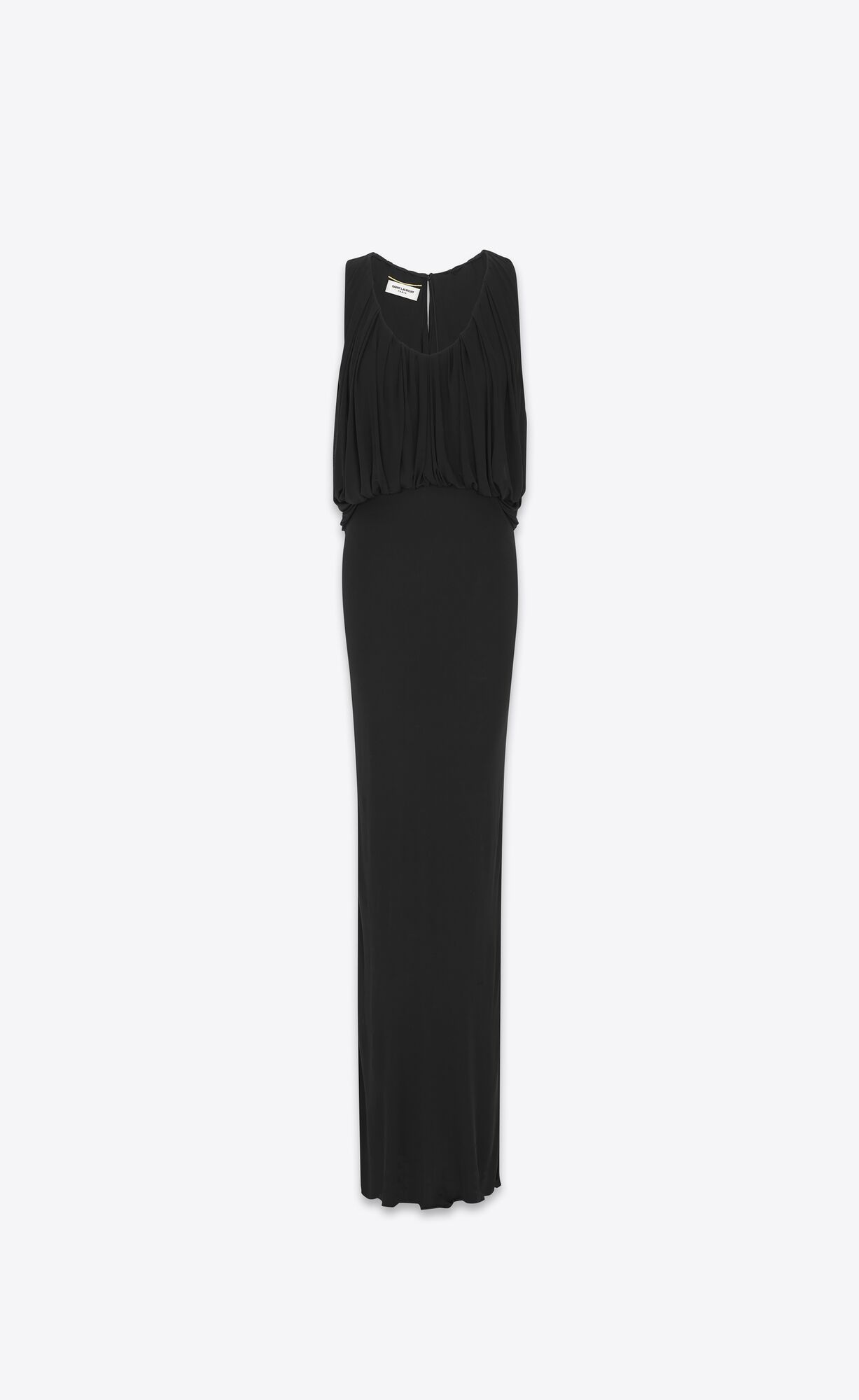 YSL Long Draped Saty In Jersey Čierne | 73694-TQDK