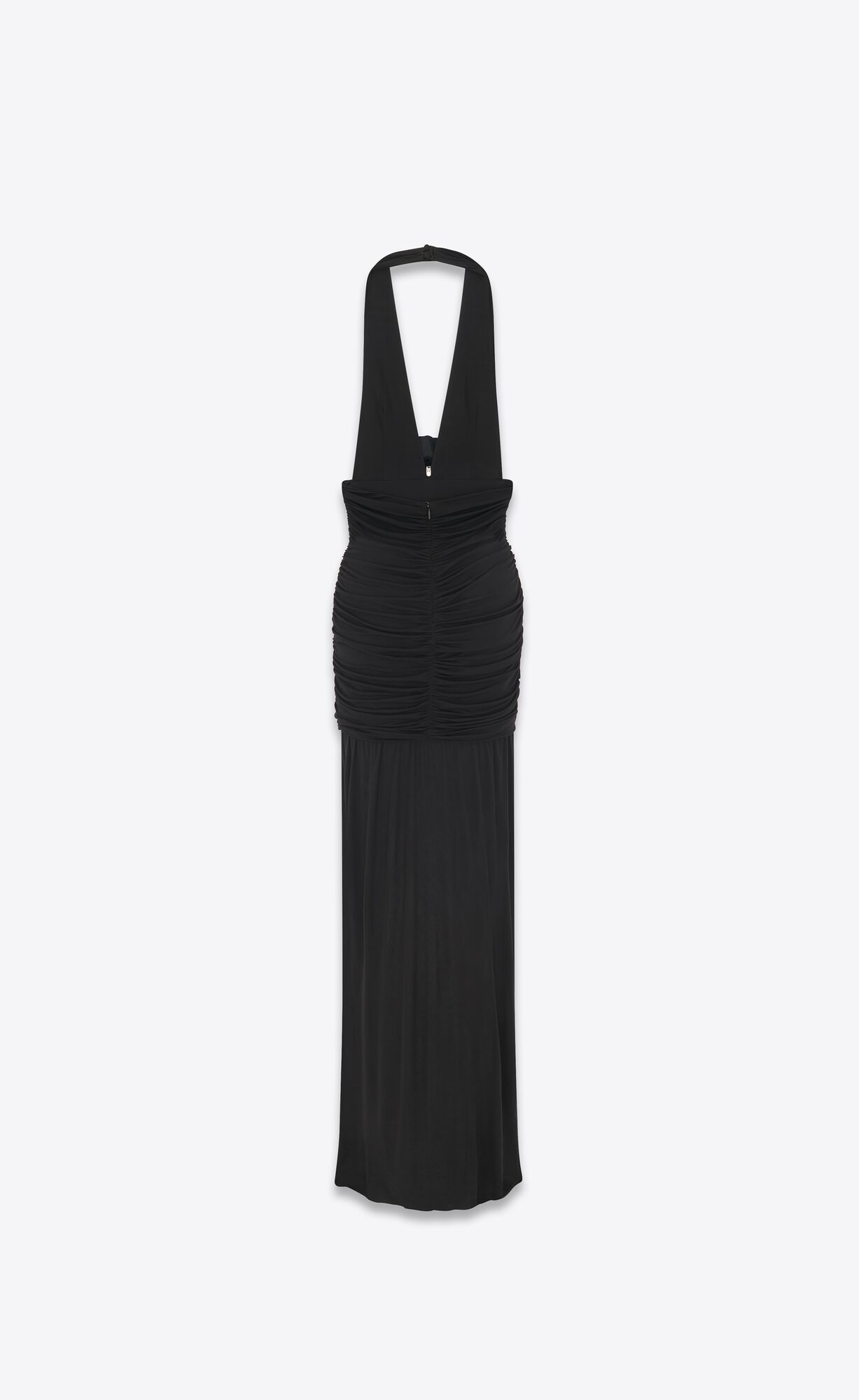 YSL Long Halterneck Saty In Crepe Jersey Čierne | 57248-UASO