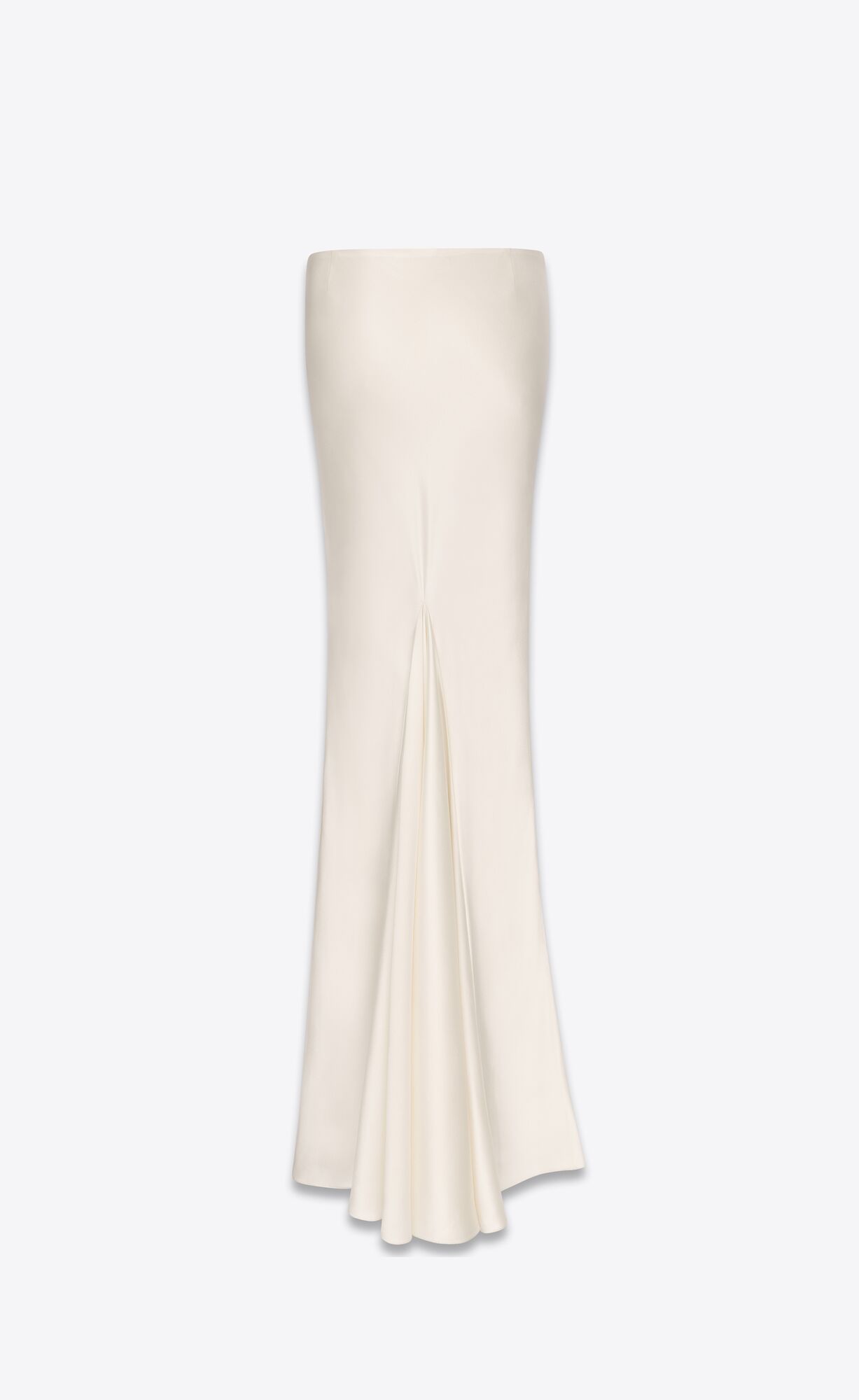 YSL Long Skirt In Washed Satin Craie | 93851-AYNU