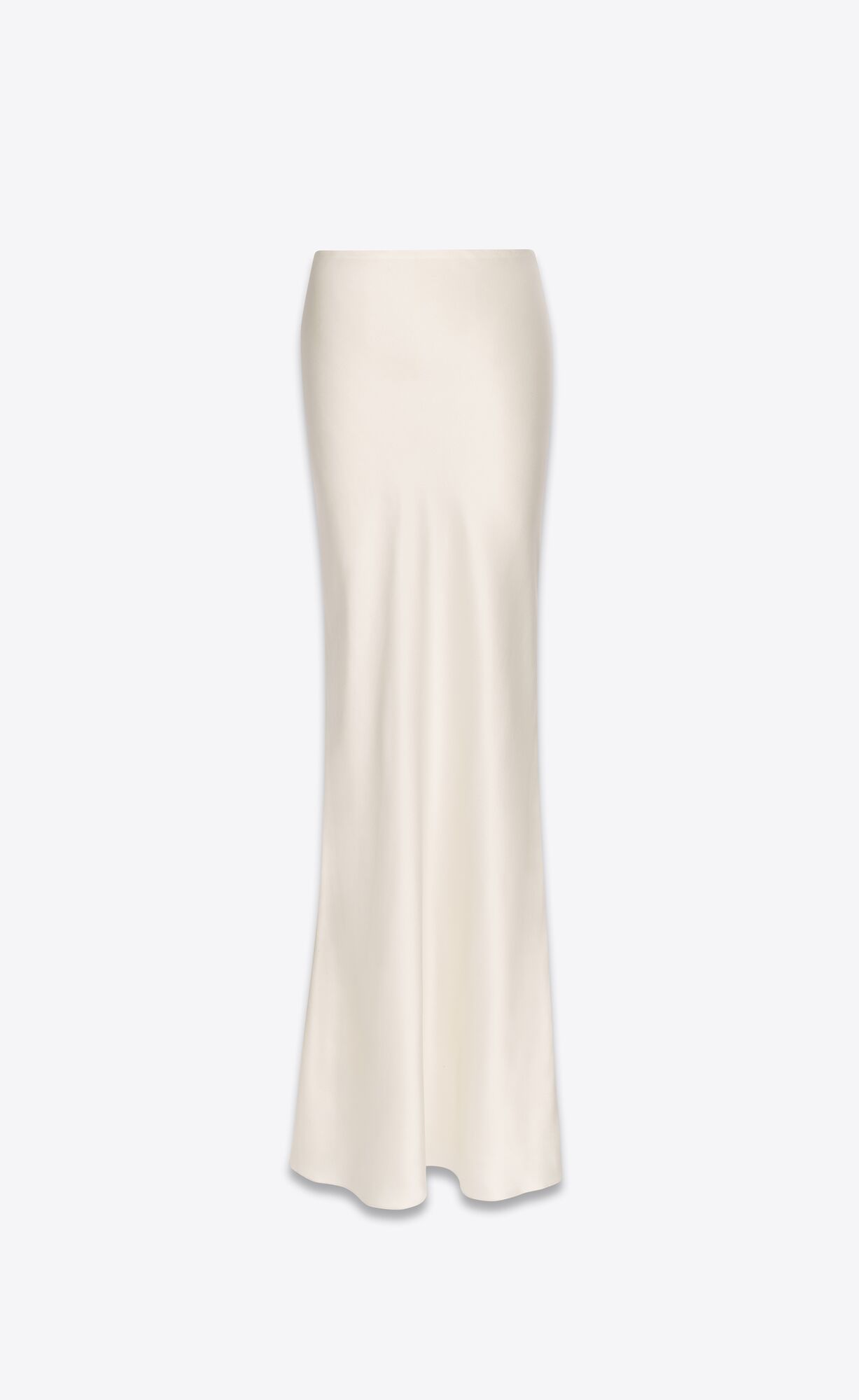 YSL Long Skirt In Washed Satin Craie | 93851-AYNU