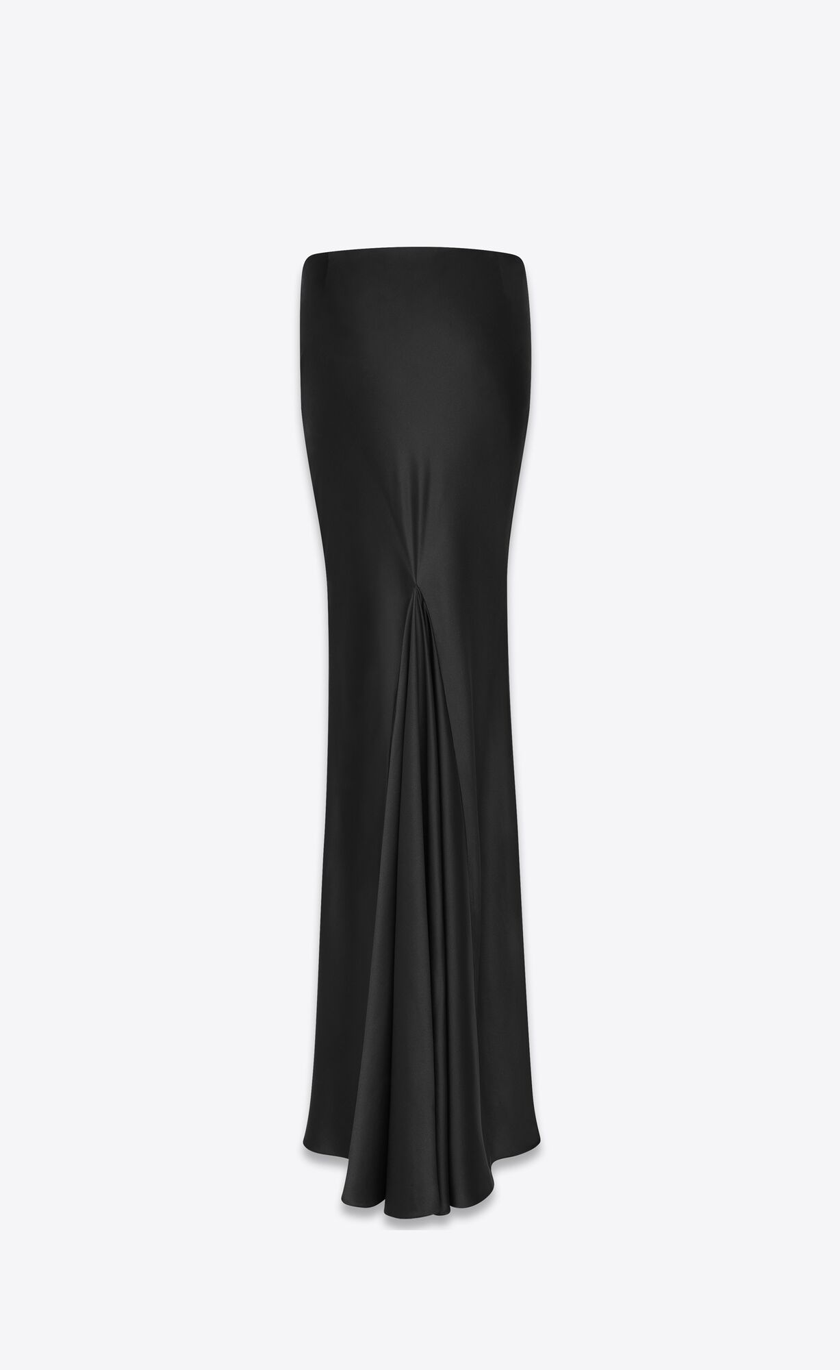 YSL Long Skirt In Washed Satin Čierne | 32465-LZMQ