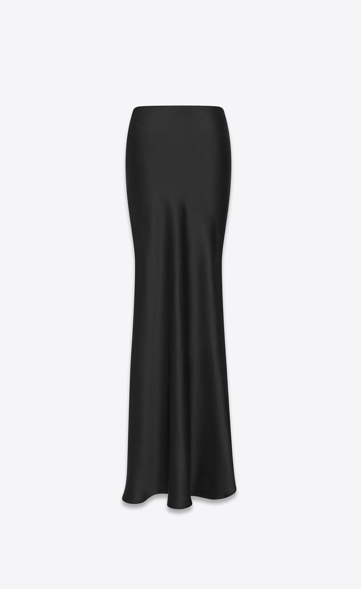 YSL Long Skirt In Washed Satin Čierne | 32465-LZMQ