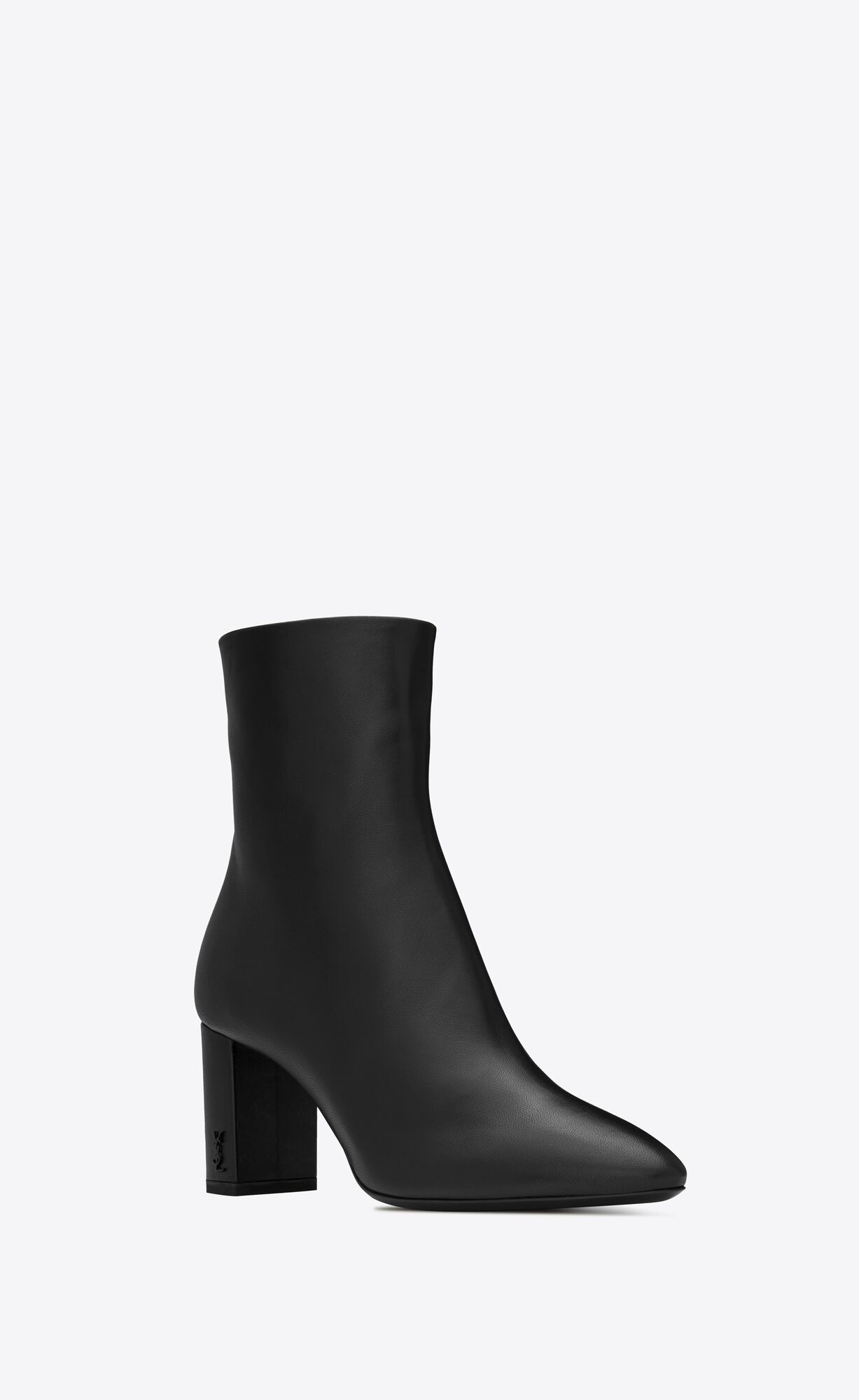 YSL Lou Ankle Boots In Smooth Kozene Čierne | 64982-EMOD