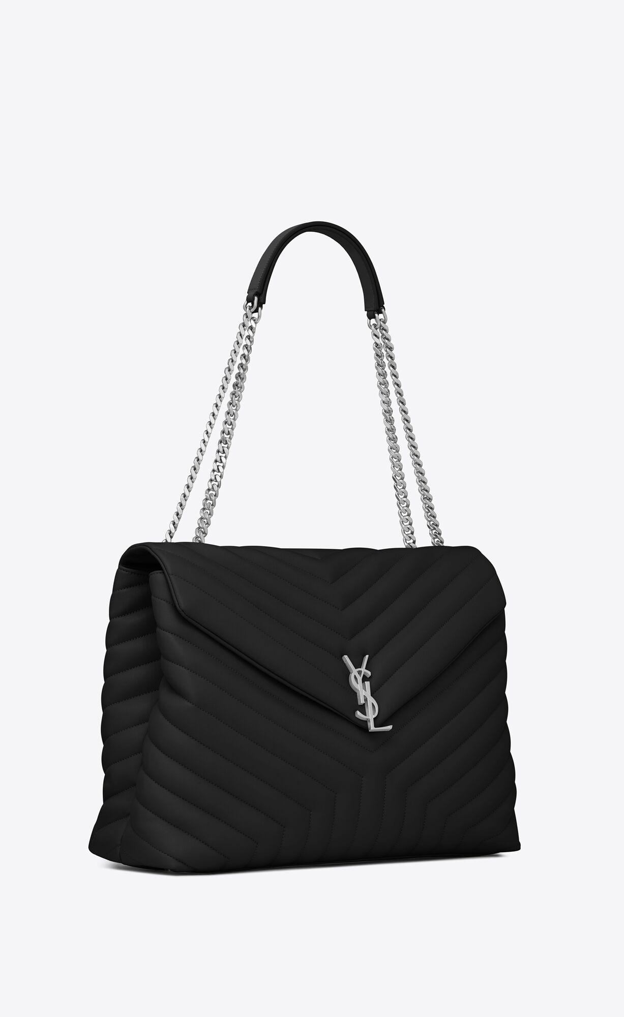 YSL Loulou Large Chain Bag In Prešívané 