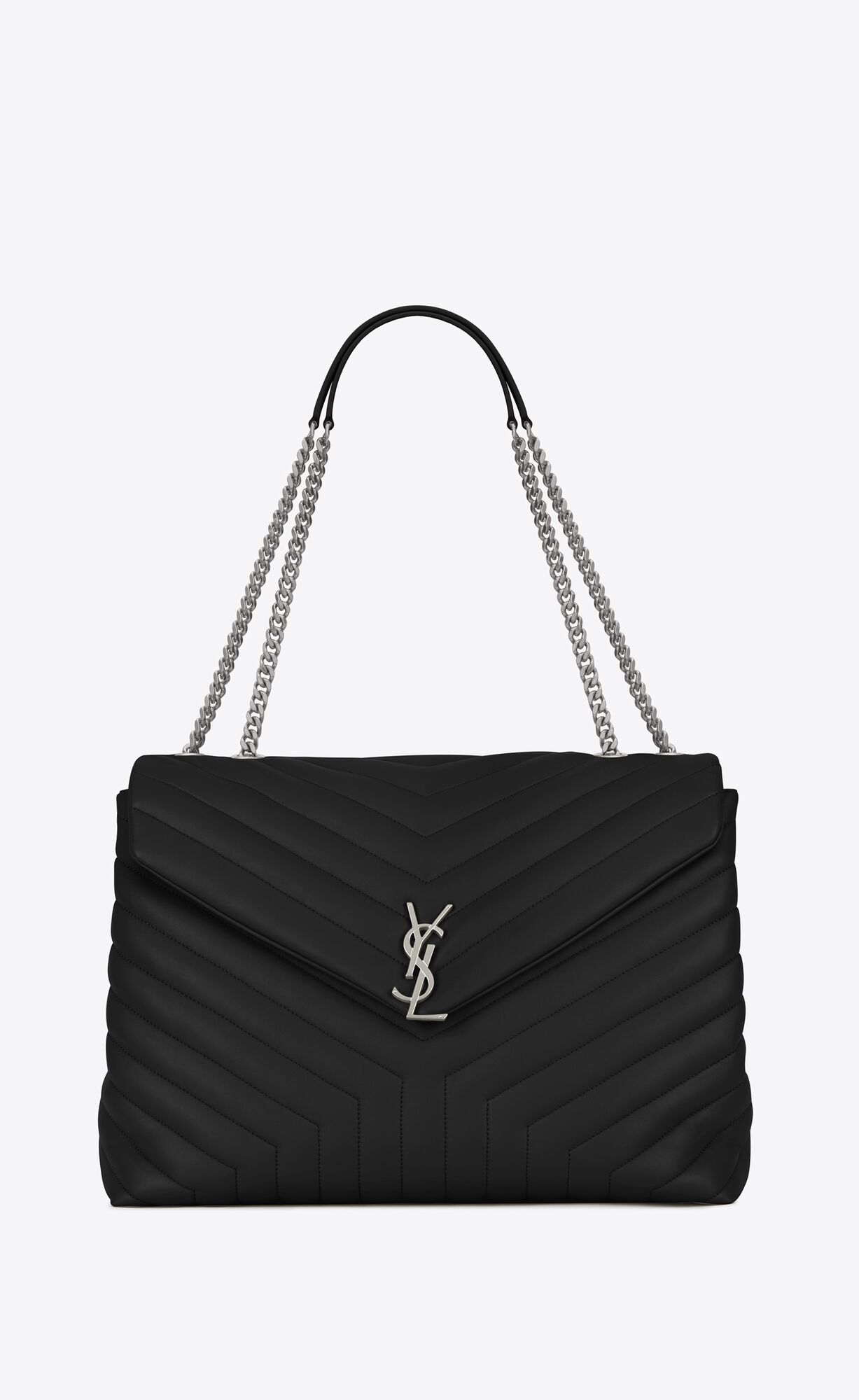 YSL Loulou Large Chain Bag In Prešívané \