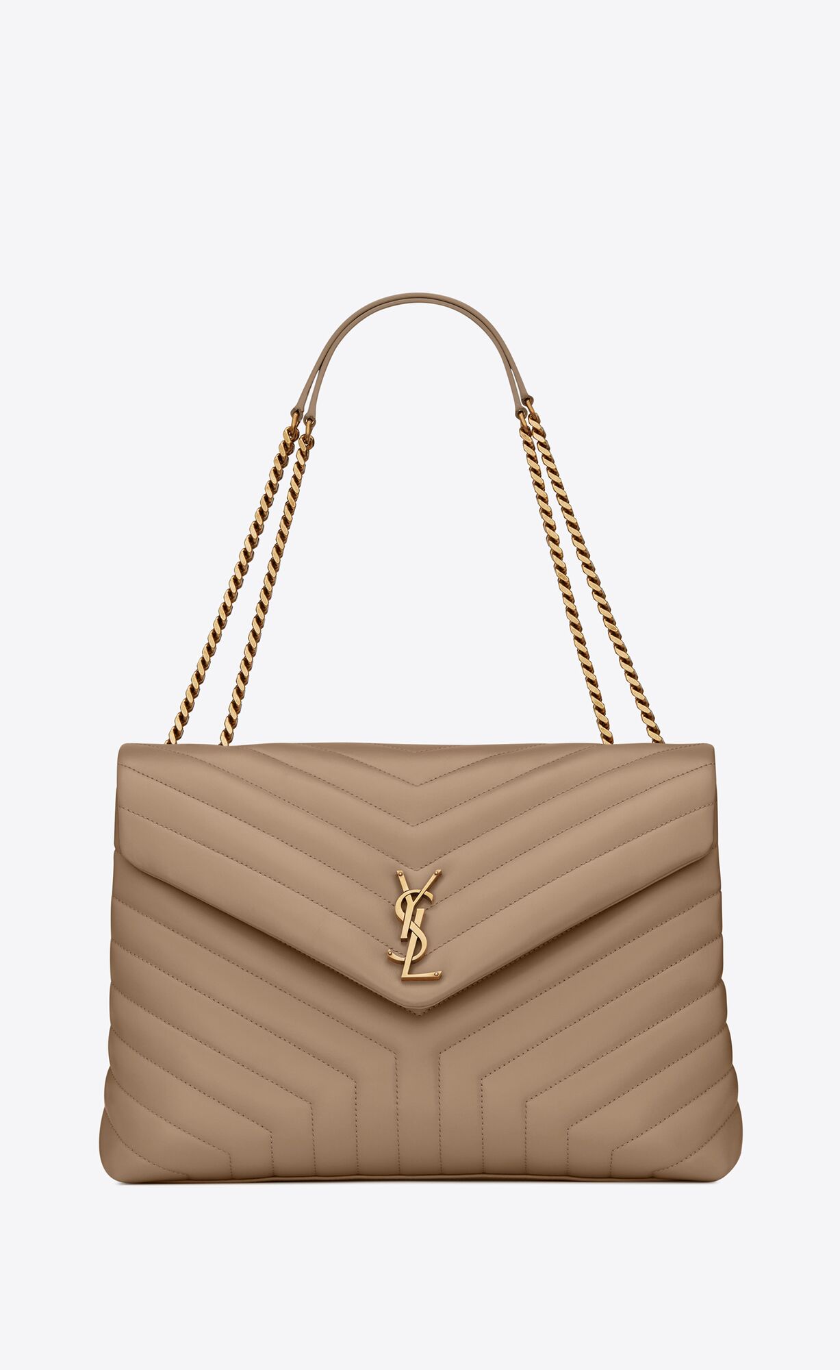 YSL Loulou Large Chain Bag In Prešívané \