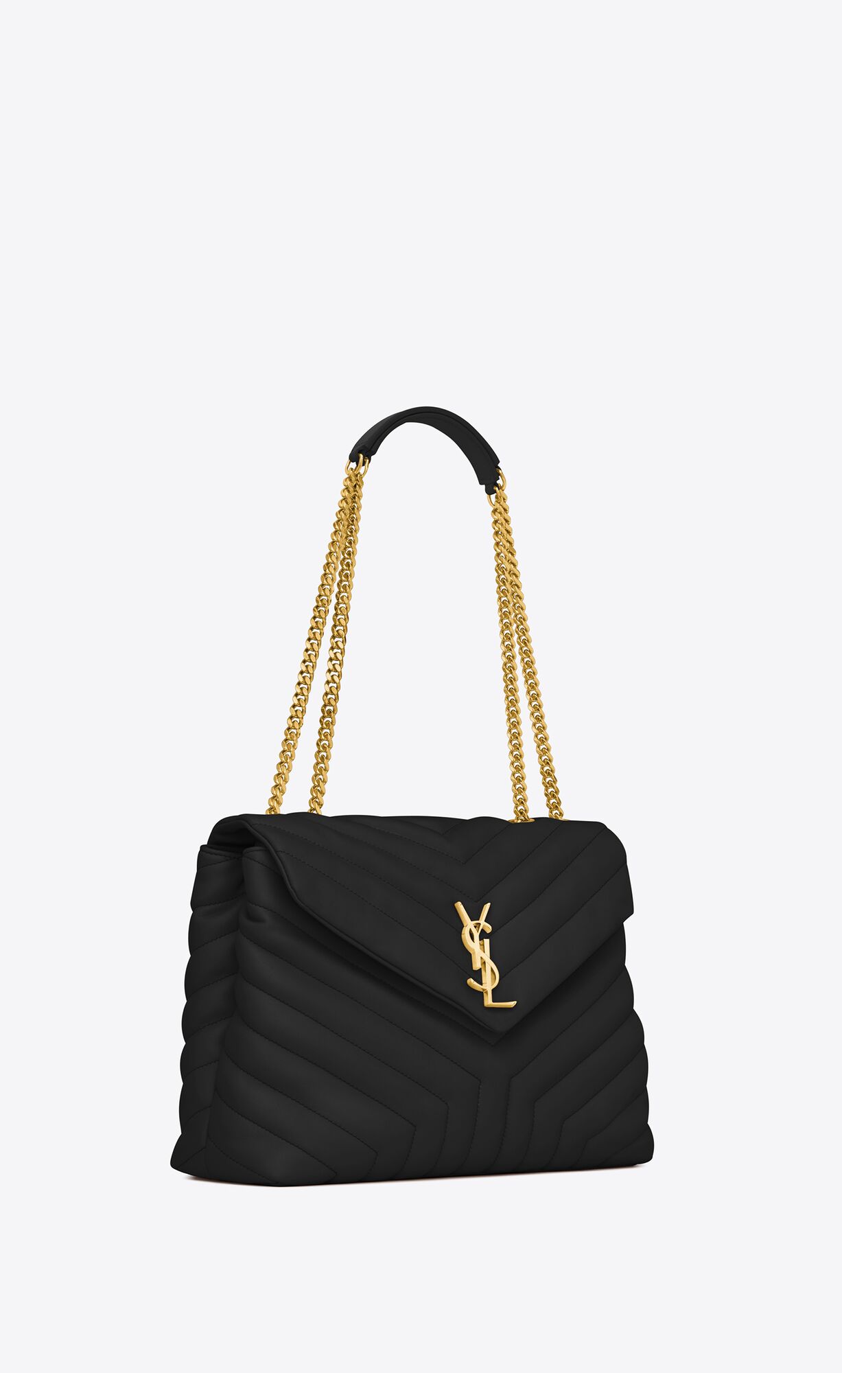 YSL Loulou Medium Chain Bag In Prešívané 