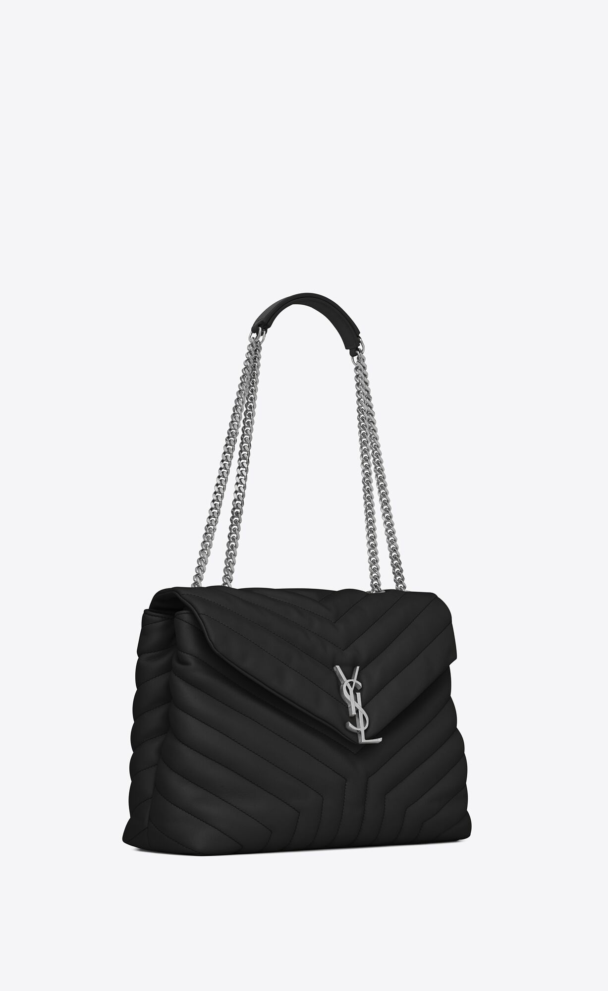 YSL Loulou Medium Chain Bag In Prešívané 