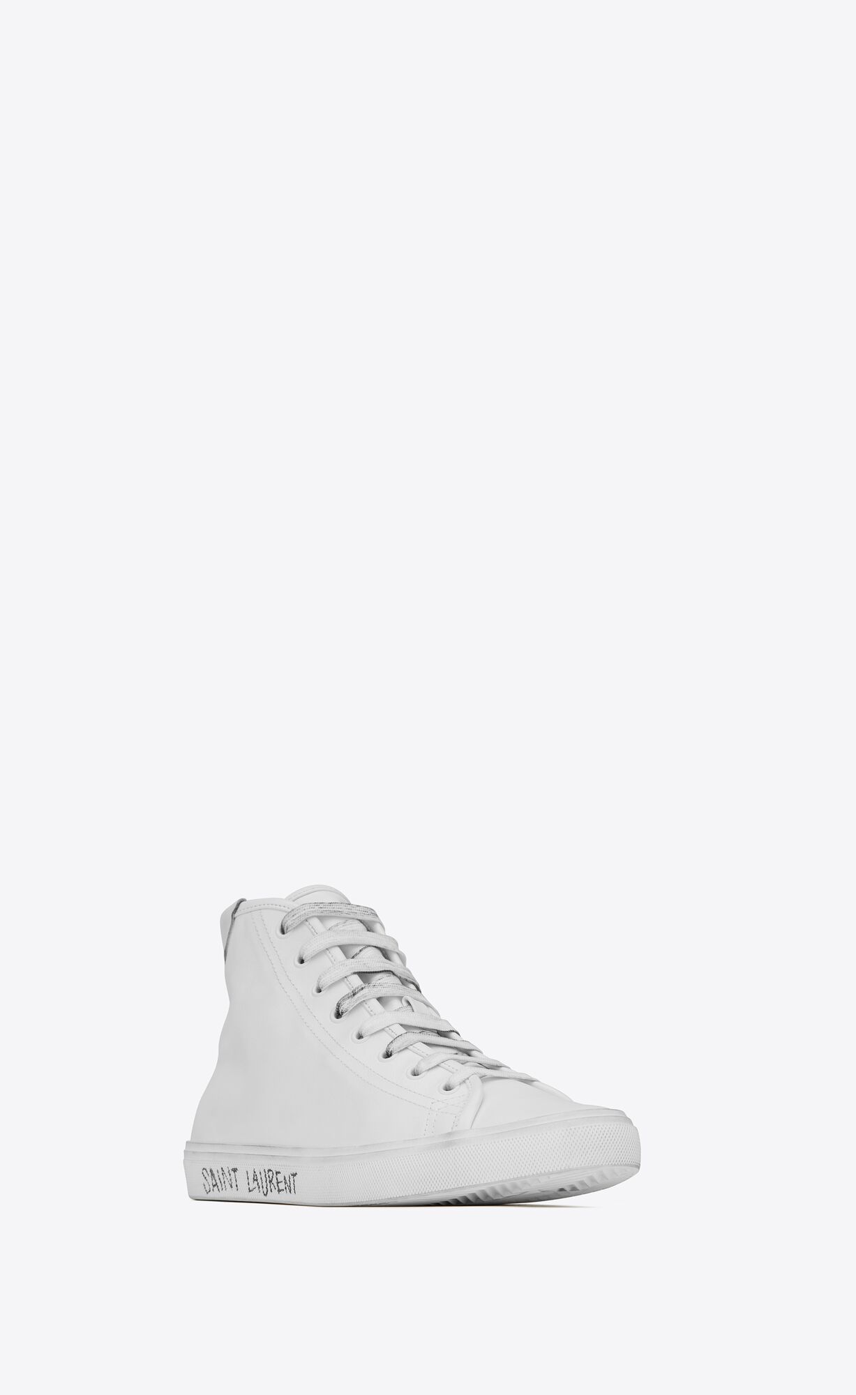 YSL Malibu Stredne-top Sneakers In Smooth Kozene Biele | 17509-LCHM