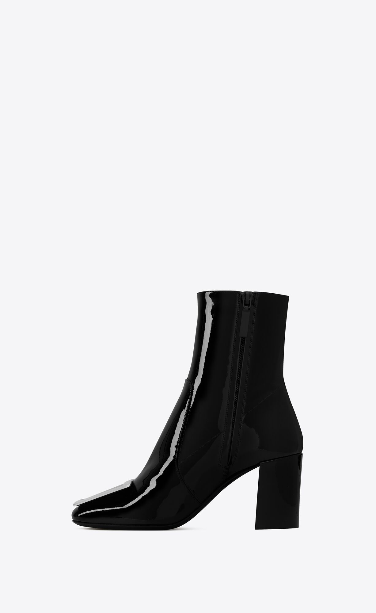 YSL Maxine Booties In Lakovane Kozene Čierne | 29475-DCUB